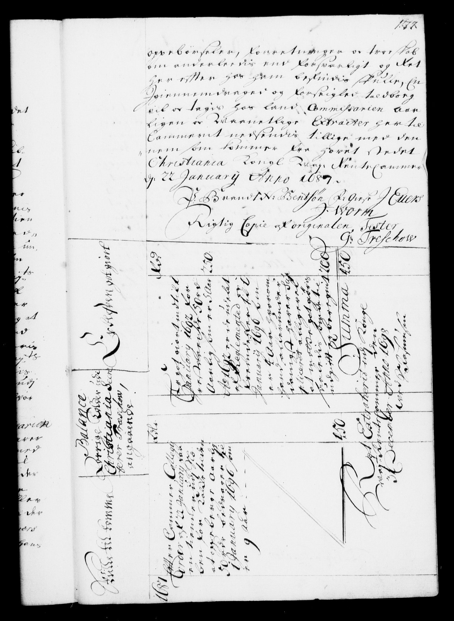 Rentekammeret, Kammerkanselliet, RA/EA-3111/G/Gf/Gfa/L0001: Resolusjonsprotokoll med register (merket RK 52.1), 1695-1706, p. 177