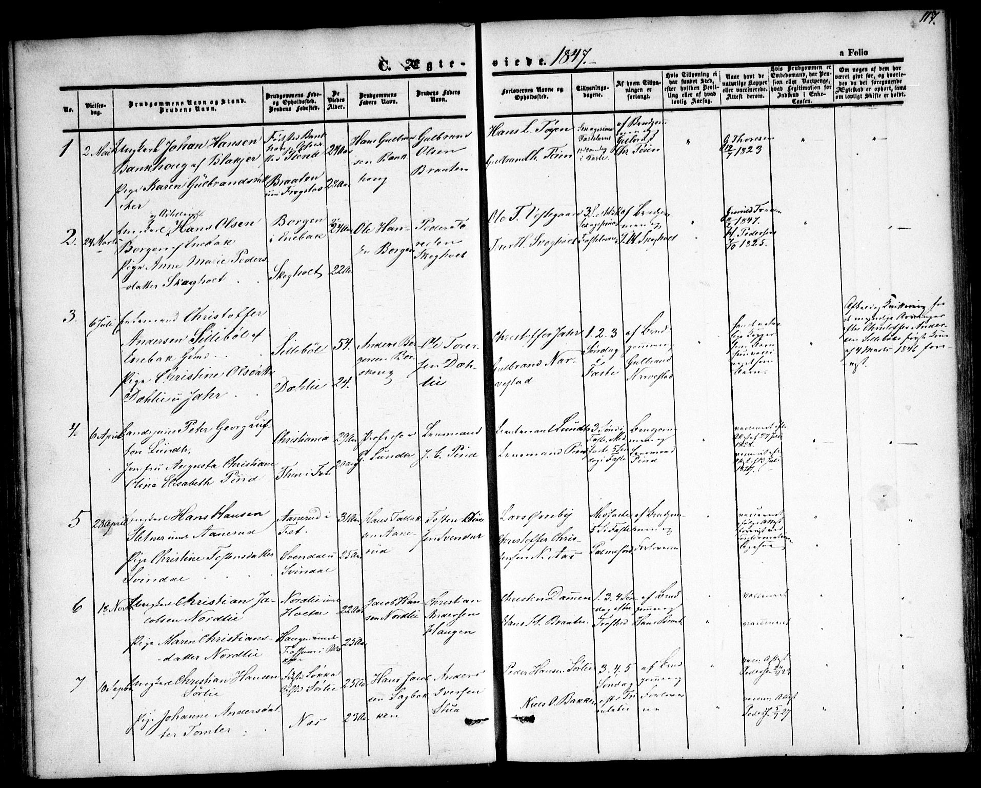 Fet prestekontor Kirkebøker, SAO/A-10370a/F/Fa/L0010: Parish register (official) no. I 10, 1847-1859, p. 117