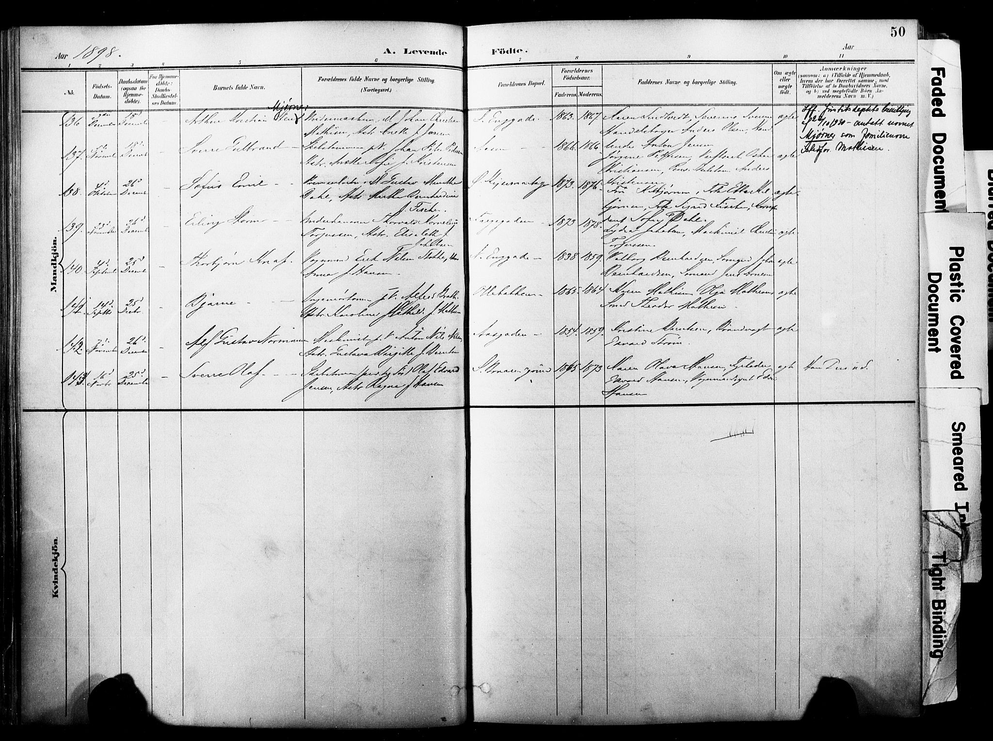 Horten kirkebøker, AV/SAKO-A-348/F/Fa/L0005: Parish register (official) no. 5, 1896-1904, p. 50