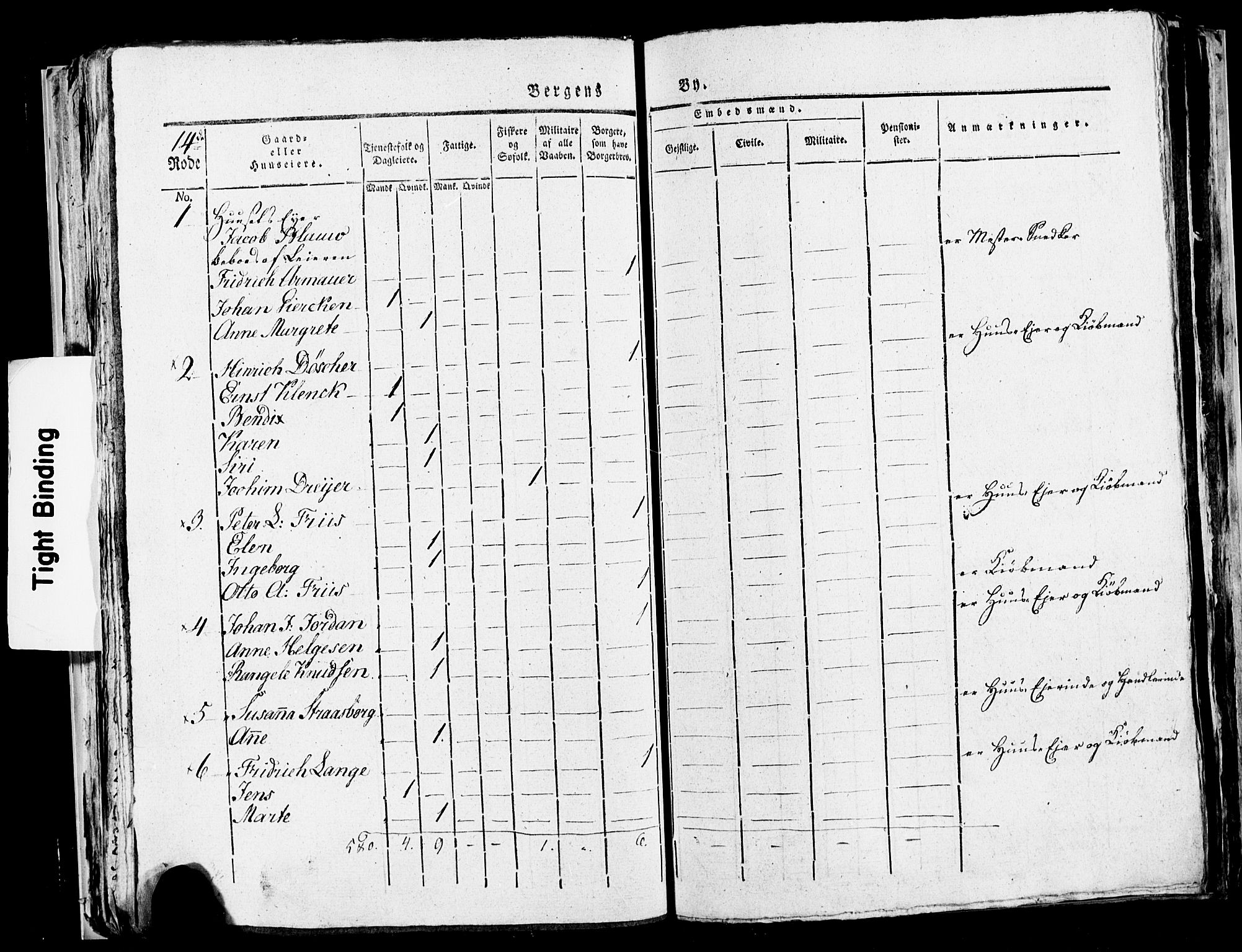 SAB, 1815 Census for Bergen, 1815, p. 551