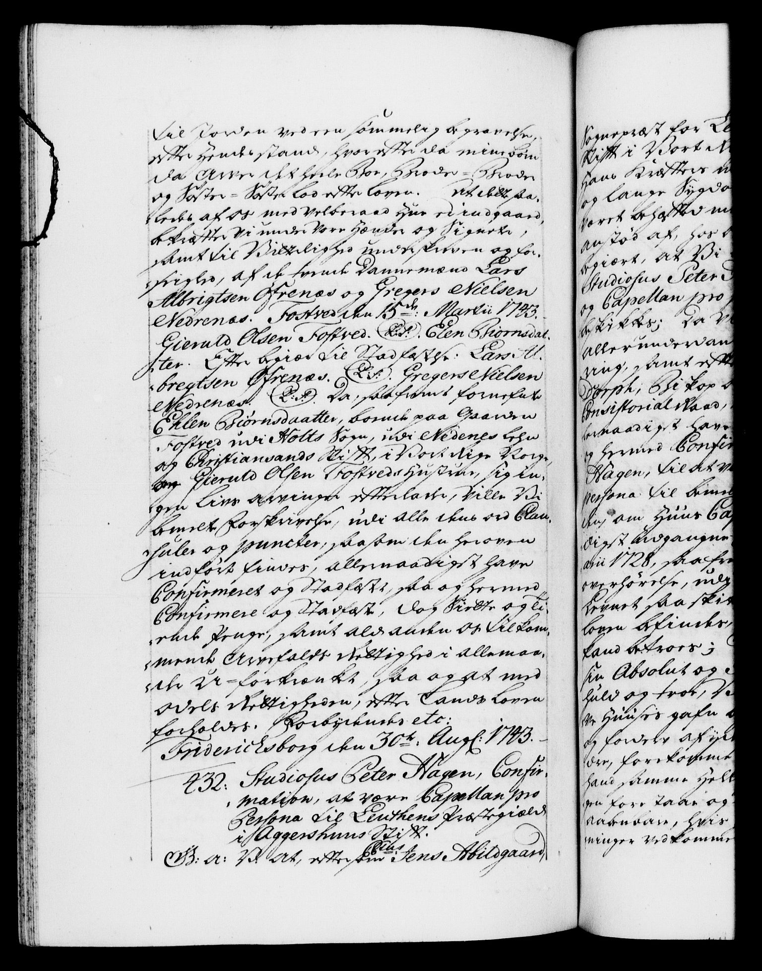 Danske Kanselli 1572-1799, AV/RA-EA-3023/F/Fc/Fca/Fcaa/L0033: Norske registre, 1743-1744, p. 284b