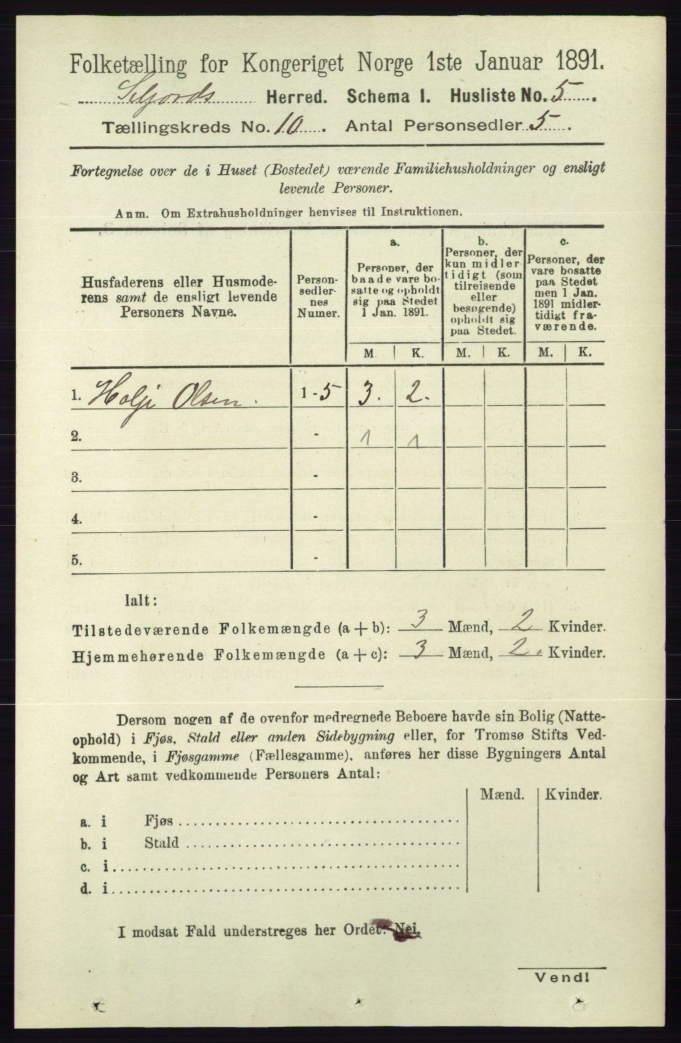 RA, 1891 census for 0828 Seljord, 1891, p. 3408