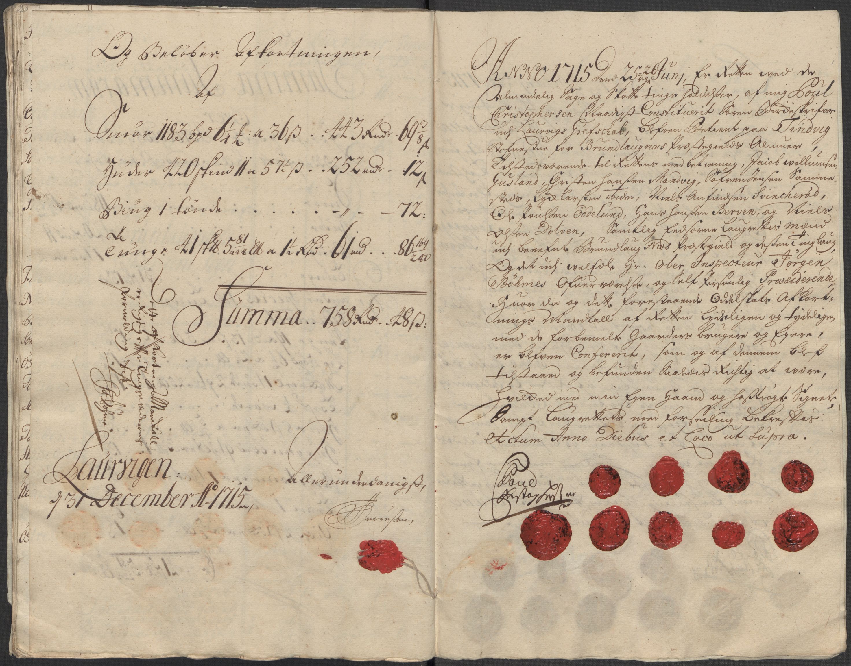 Rentekammeret inntil 1814, Reviderte regnskaper, Fogderegnskap, AV/RA-EA-4092/R33/L1986: Fogderegnskap Larvik grevskap, 1714-1715, p. 557