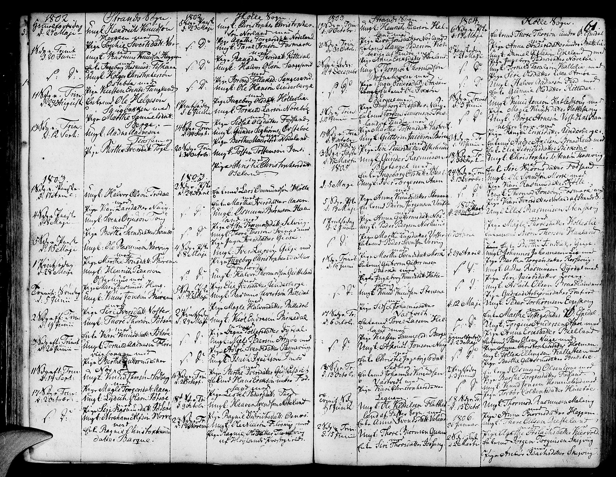 Strand sokneprestkontor, SAST/A-101828/H/Ha/Haa/L0003: Parish register (official) no. A 3, 1769-1816, p. 61