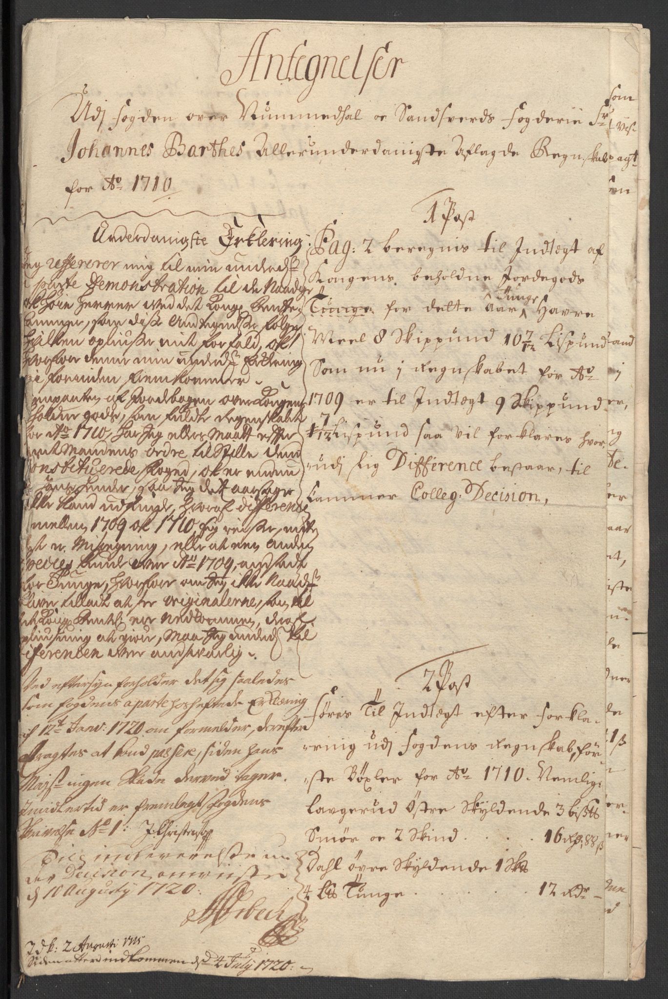 Rentekammeret inntil 1814, Reviderte regnskaper, Fogderegnskap, RA/EA-4092/R24/L1585: Fogderegnskap Numedal og Sandsvær, 1709-1710, p. 270