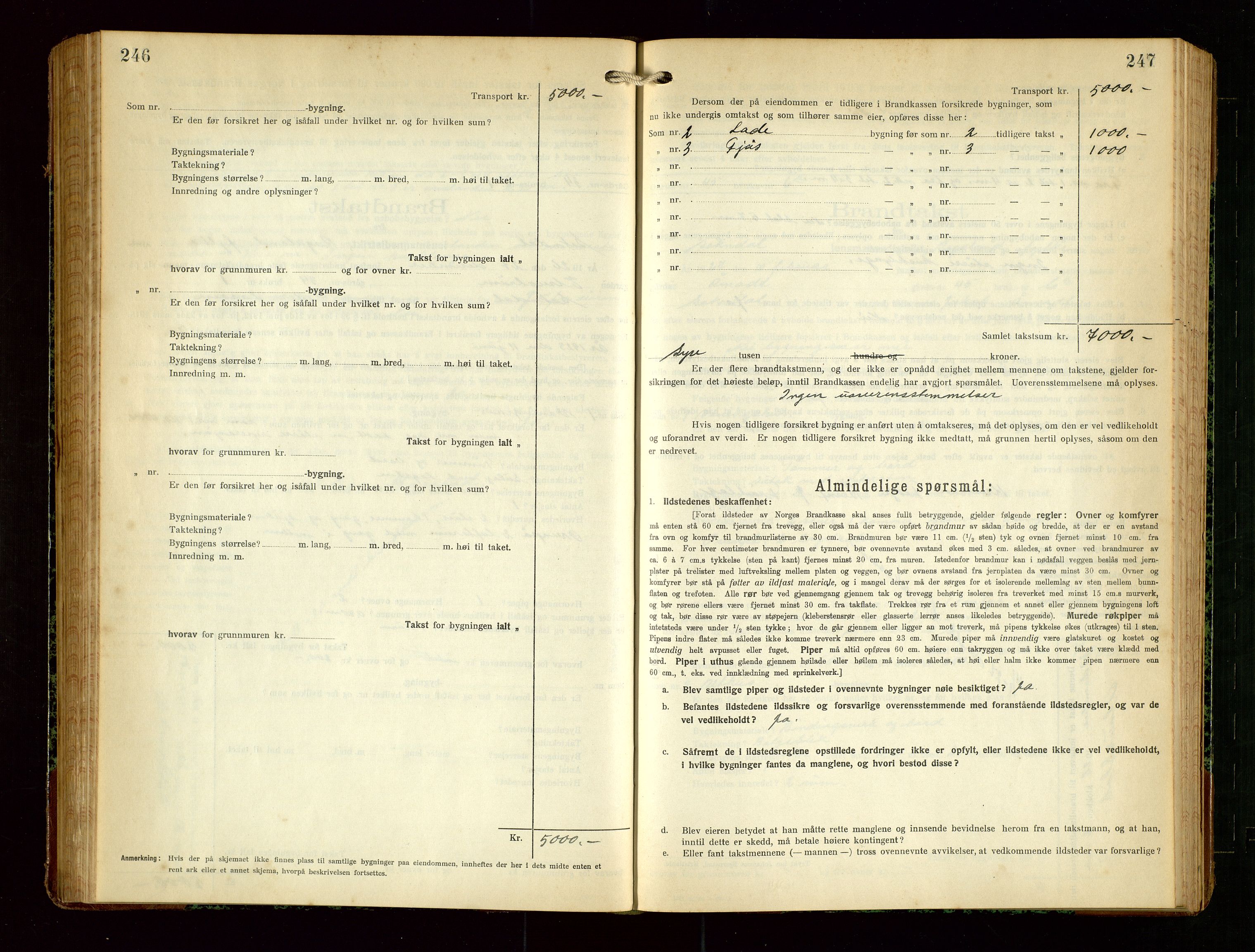 Sokndal lensmannskontor, SAST/A-100417/Gob/L0006: "Brandtakst-Protokol", 1924-1930, p. 246-247