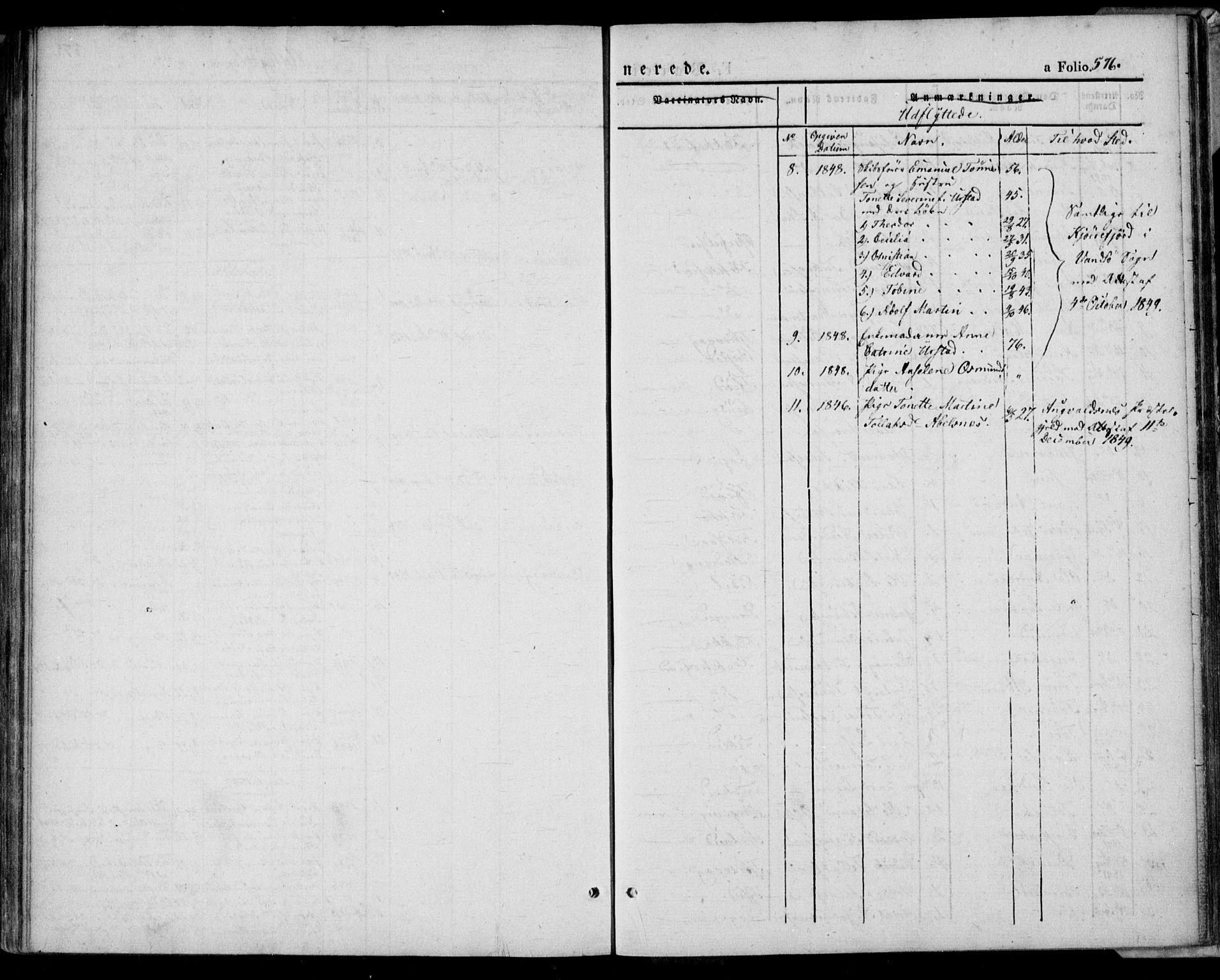 Flekkefjord sokneprestkontor, SAK/1111-0012/F/Fa/Fac/L0004: Parish register (official) no. A 4, 1841-1849, p. 576