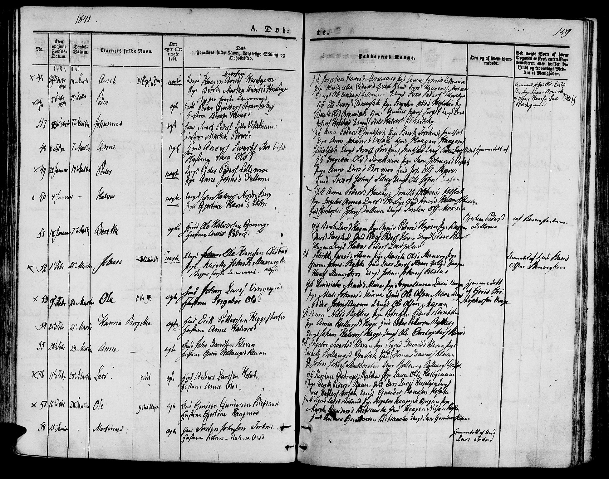 Ministerialprotokoller, klokkerbøker og fødselsregistre - Nord-Trøndelag, SAT/A-1458/709/L0071: Parish register (official) no. 709A11, 1833-1844, p. 159
