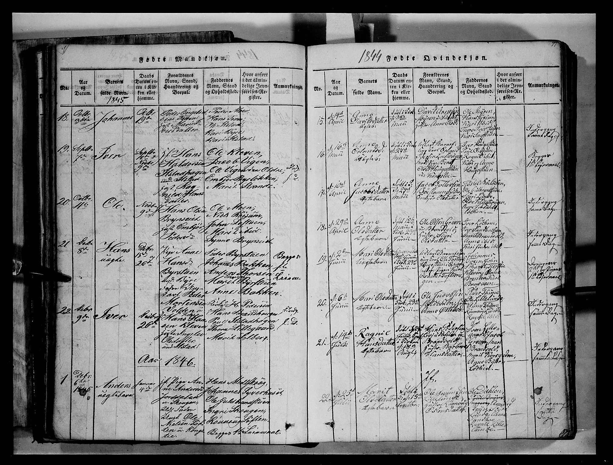 Fron prestekontor, SAH/PREST-078/H/Ha/Hab/L0004: Parish register (copy) no. 4, 1816-1850, p. 77