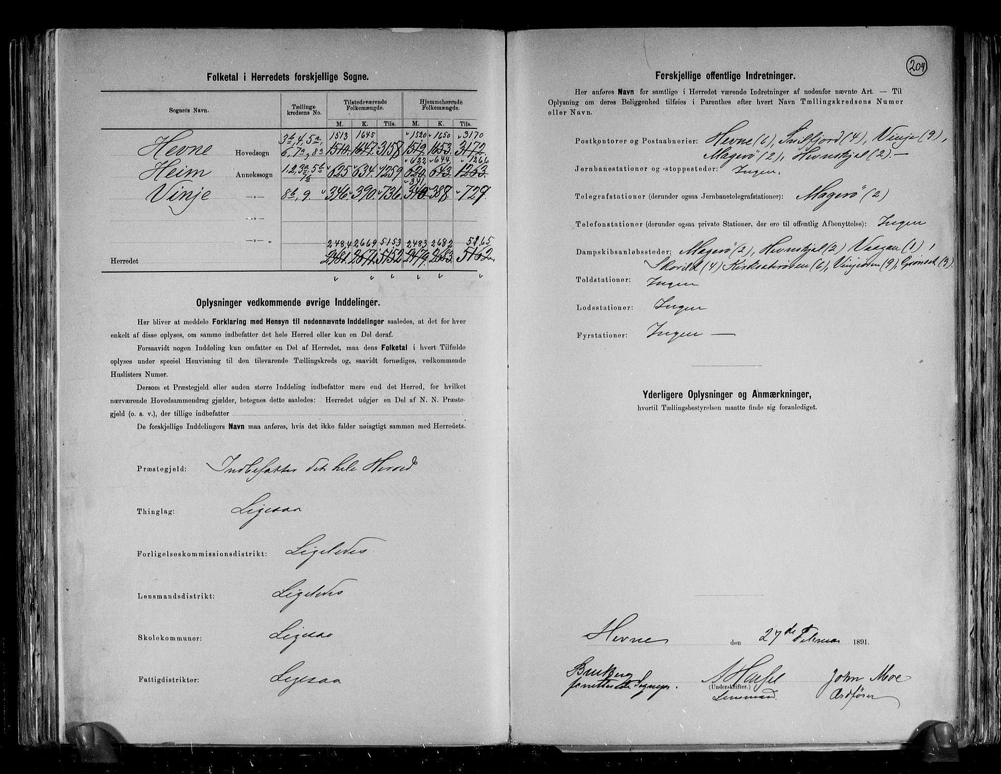 RA, 1891 census for 1612 Hemne, 1891, p. 3