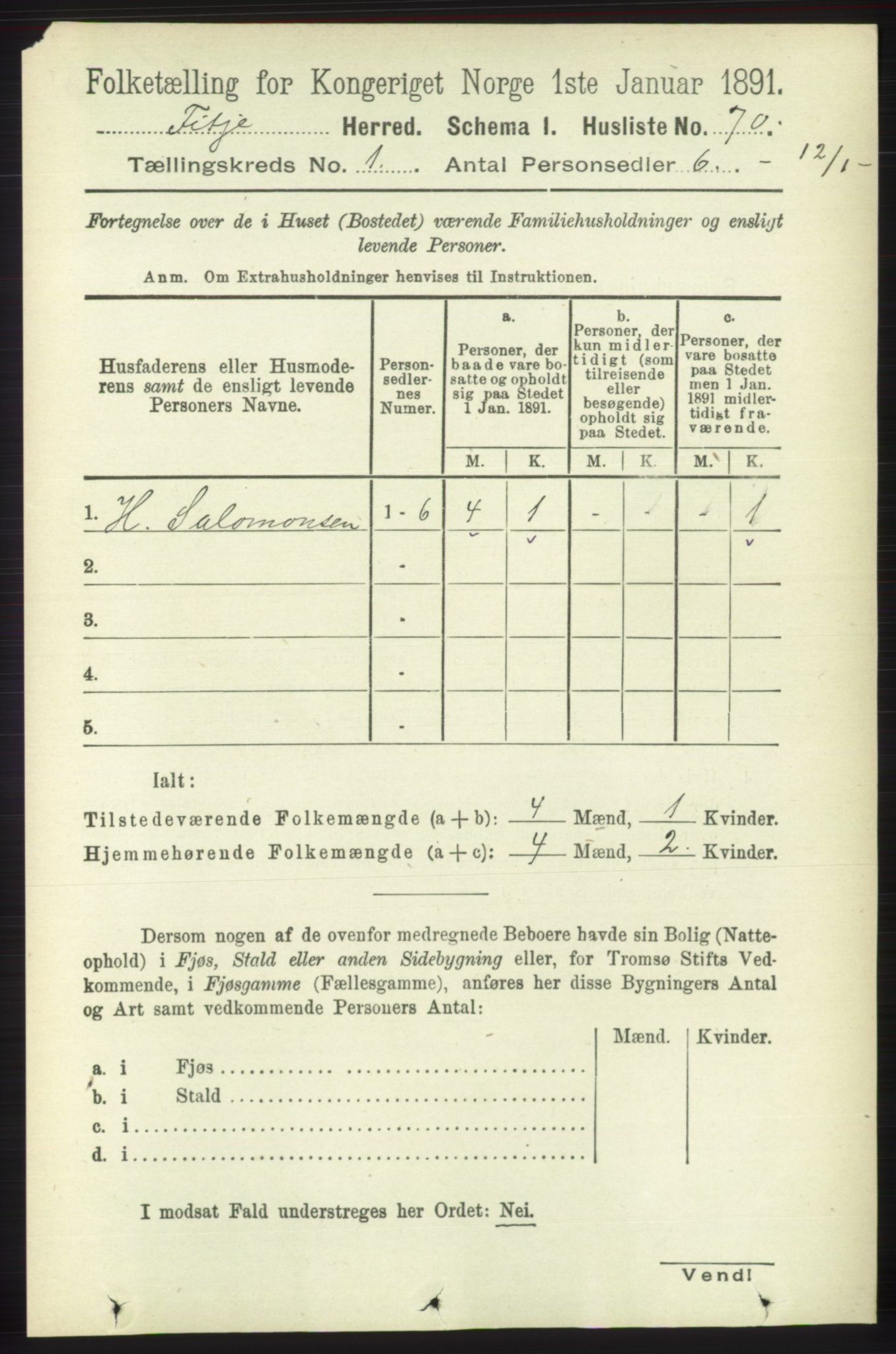 RA, 1891 census for 1222 Fitjar, 1891, p. 89