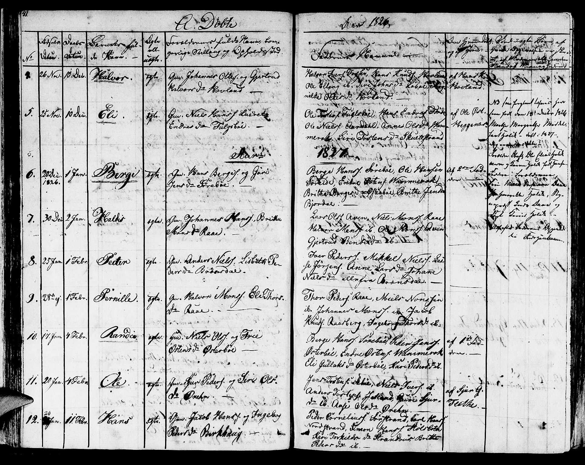 Lavik sokneprestembete, SAB/A-80901: Parish register (official) no. A 2I, 1821-1842, p. 41