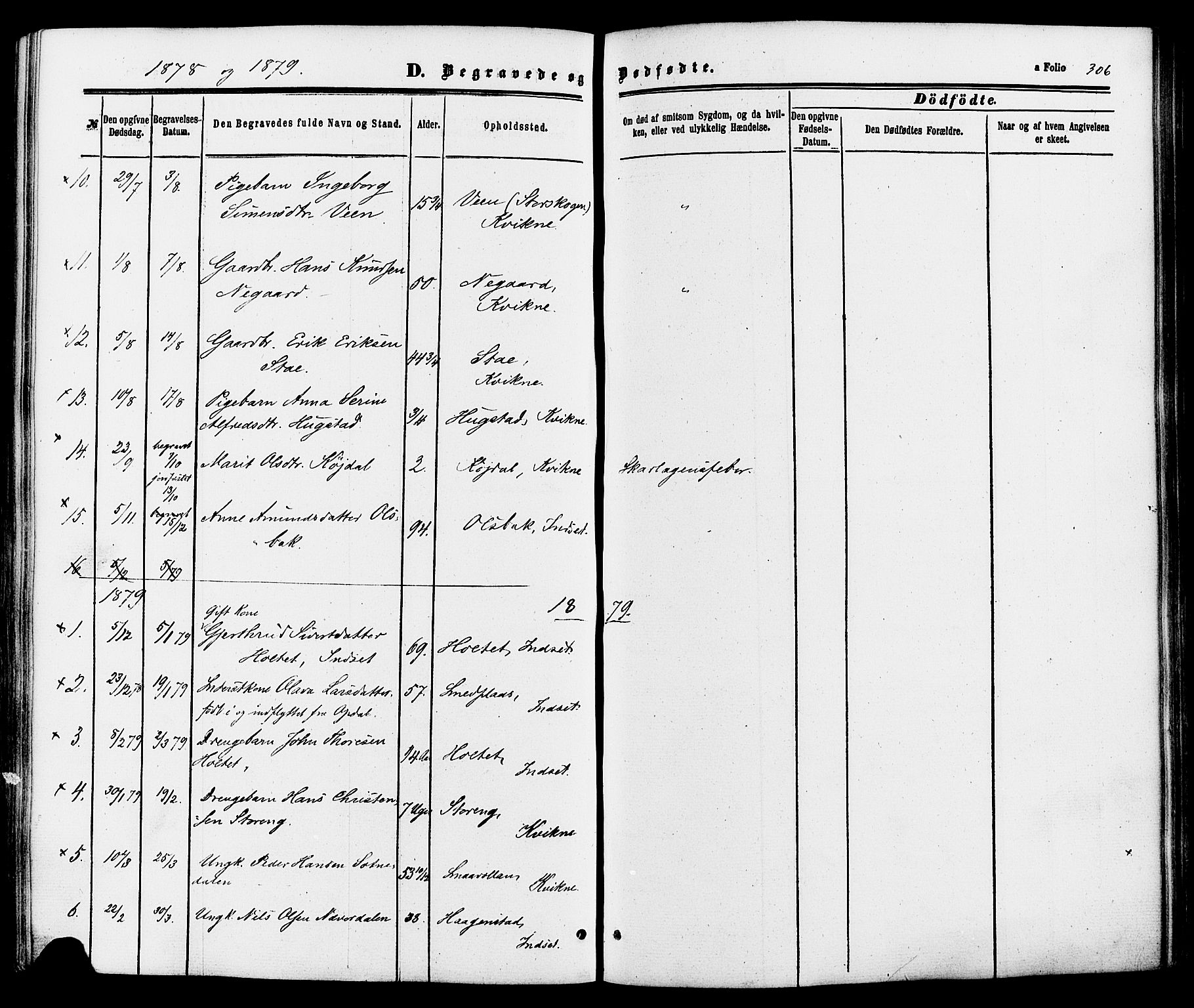 Kvikne prestekontor, SAH/PREST-064/H/Ha/Haa/L0006: Parish register (official) no. 6, 1863-1886, p. 306
