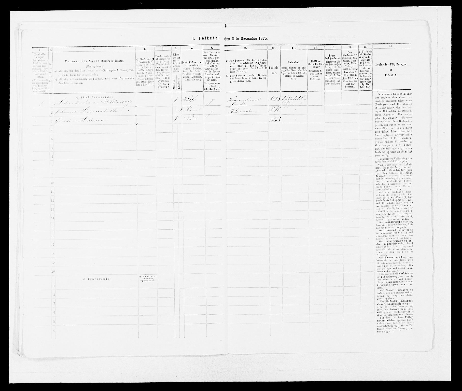 SAB, 1875 census for 1413P Hyllestad, 1875, p. 565