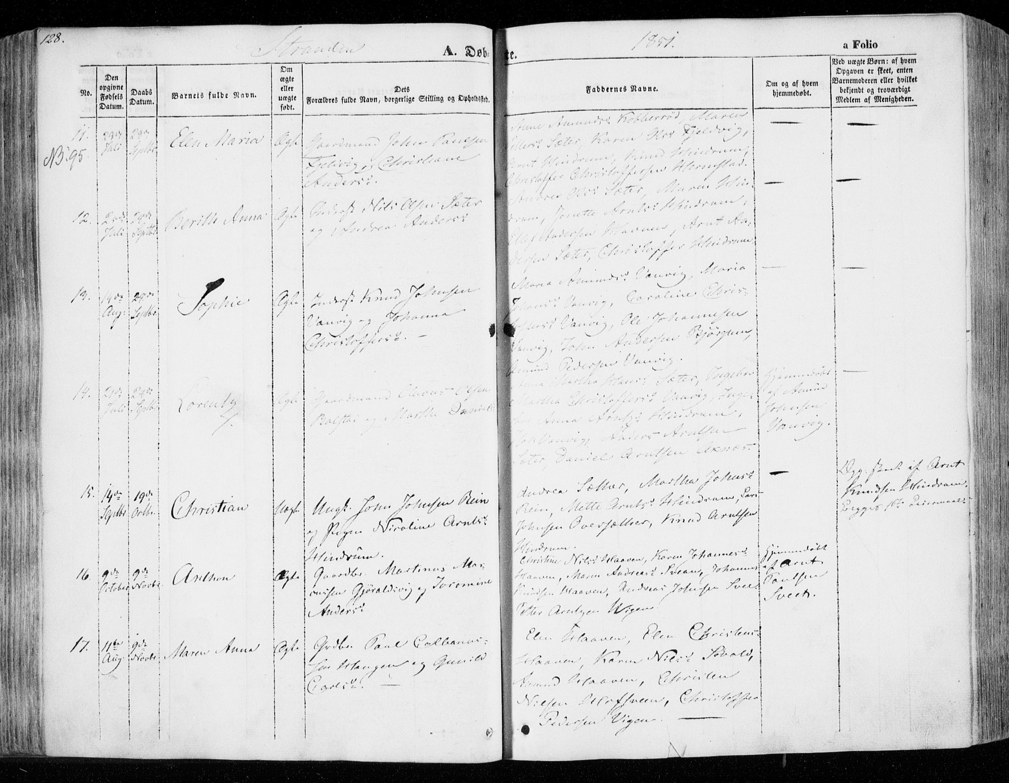 Ministerialprotokoller, klokkerbøker og fødselsregistre - Nord-Trøndelag, SAT/A-1458/701/L0007: Parish register (official) no. 701A07 /2, 1842-1854, p. 128