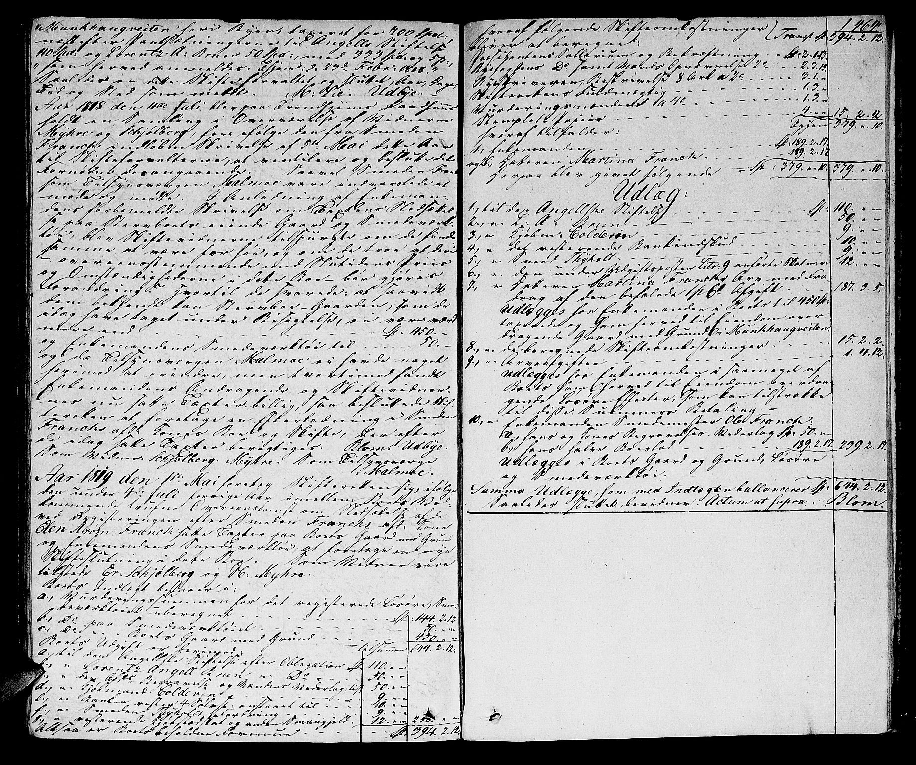 Trondheim byfogd, SAT/A-0003/1/3/3A/L0025: Skifteprotokoll - gml.nr.21. (m/ register) U, 1810-1824, p. 463b-464a