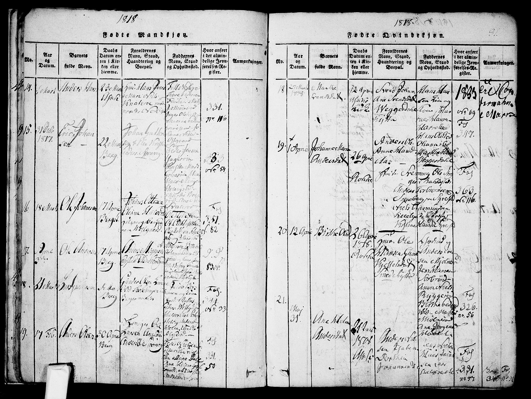 Berg prestekontor Kirkebøker, AV/SAO-A-10902/F/Fa/L0002: Parish register (official) no. I 2, 1815-1831, p. 31