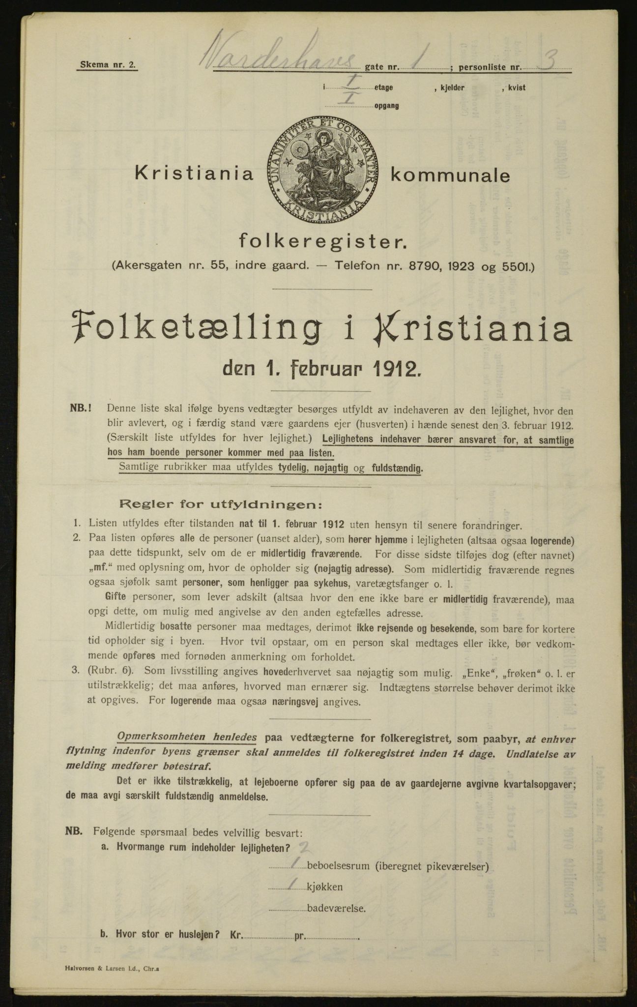 OBA, Municipal Census 1912 for Kristiania, 1912, p. 73069