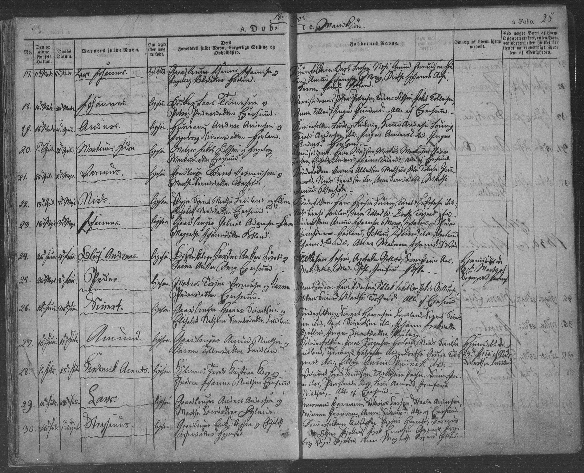 Eigersund sokneprestkontor, AV/SAST-A-101807/S08/L0009: Parish register (official) no. A 9, 1827-1850, p. 25