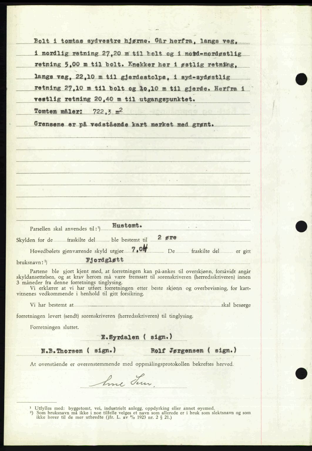 Nedenes sorenskriveri, AV/SAK-1221-0006/G/Gb/Gba/L0060: Mortgage book no. A12, 1948-1949, Diary no: : 490/1949