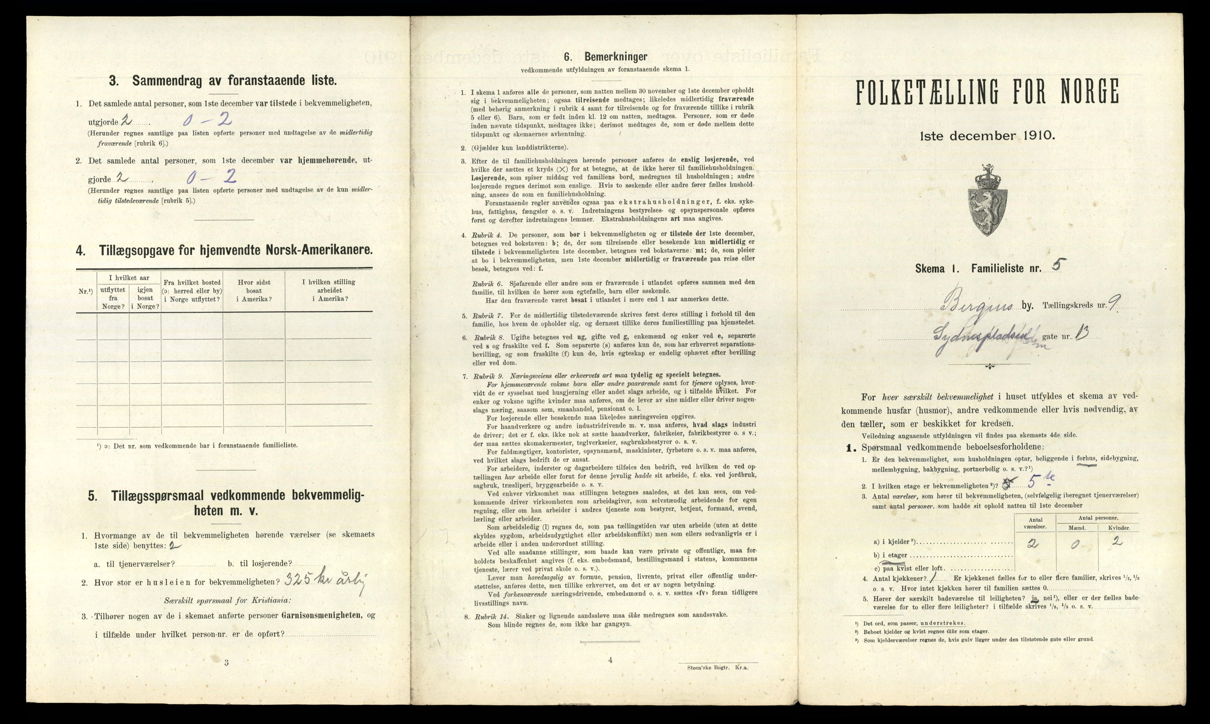 RA, 1910 census for Bergen, 1910, p. 3227