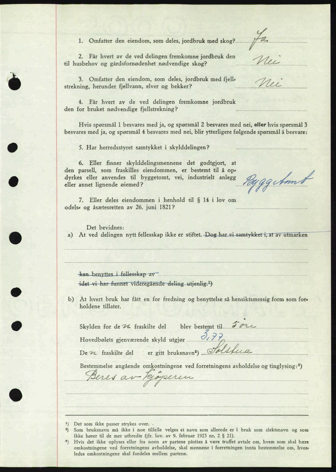 Nedenes sorenskriveri, AV/SAK-1221-0006/G/Gb/Gba/L0054: Mortgage book no. A6c, 1946-1946, Diary no: : 277/1946