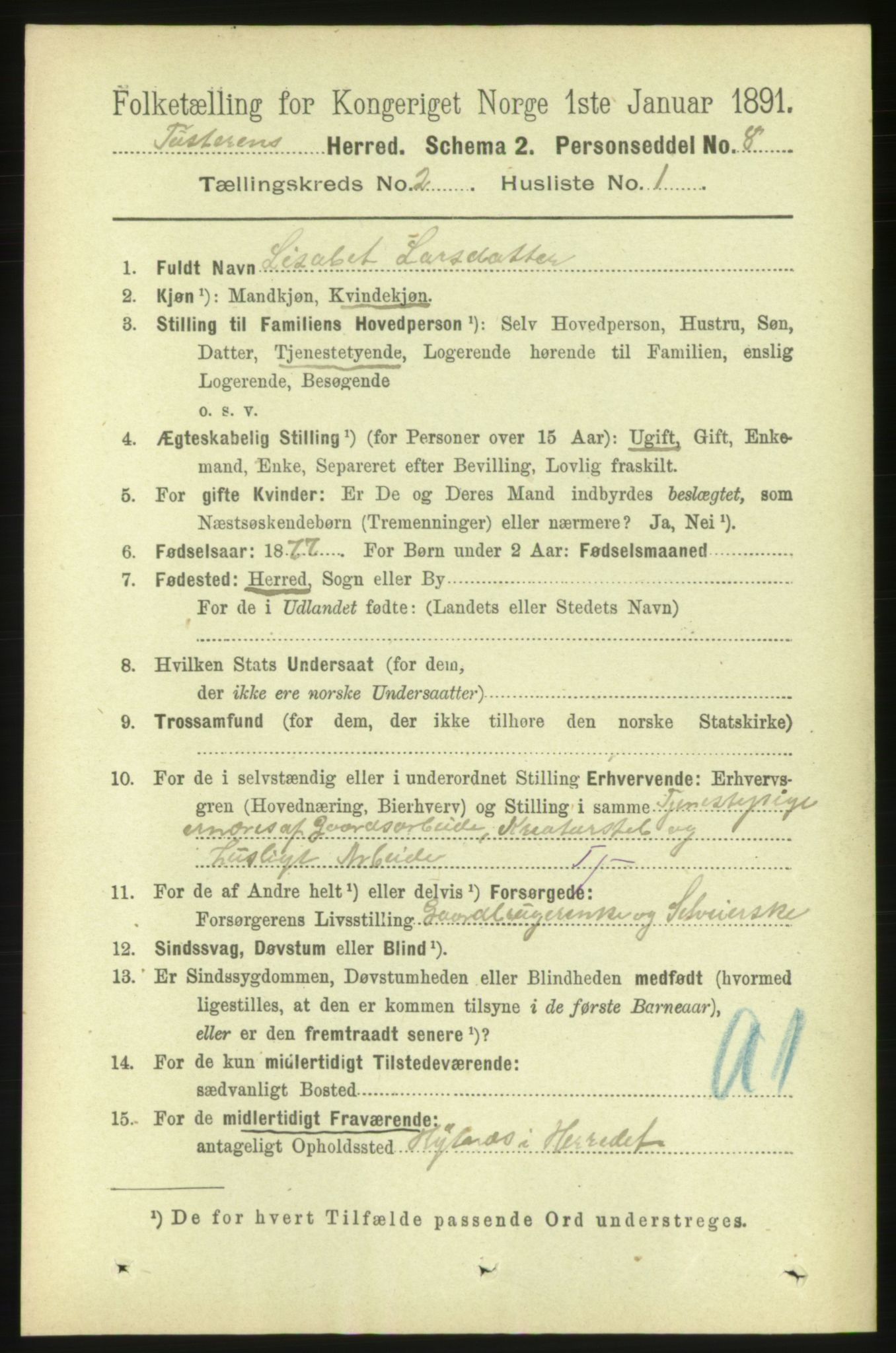 RA, 1891 census for 1572 Tustna, 1891, p. 682