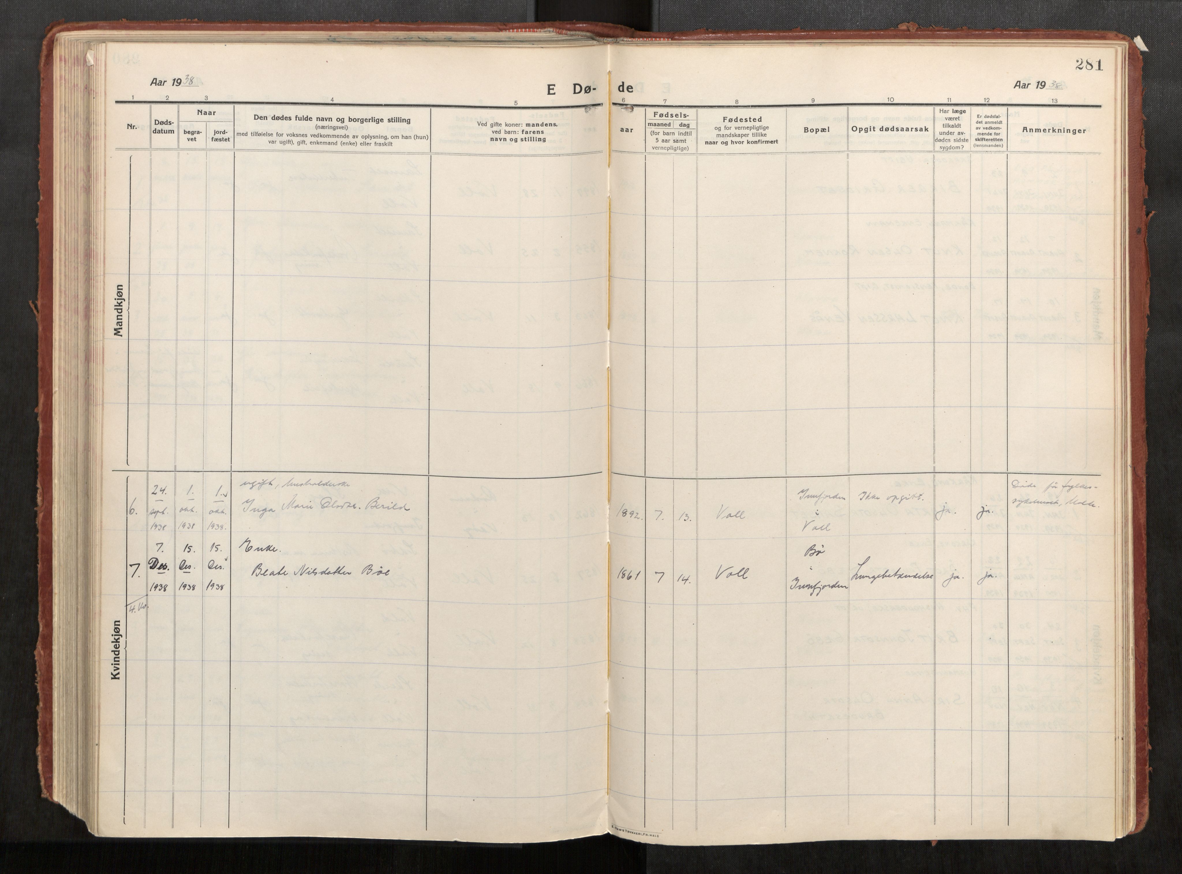 Eid sokneprestkontor, AV/SAT-A-1254: Parish register (official) no. 543A04, 1916-1956, p. 281