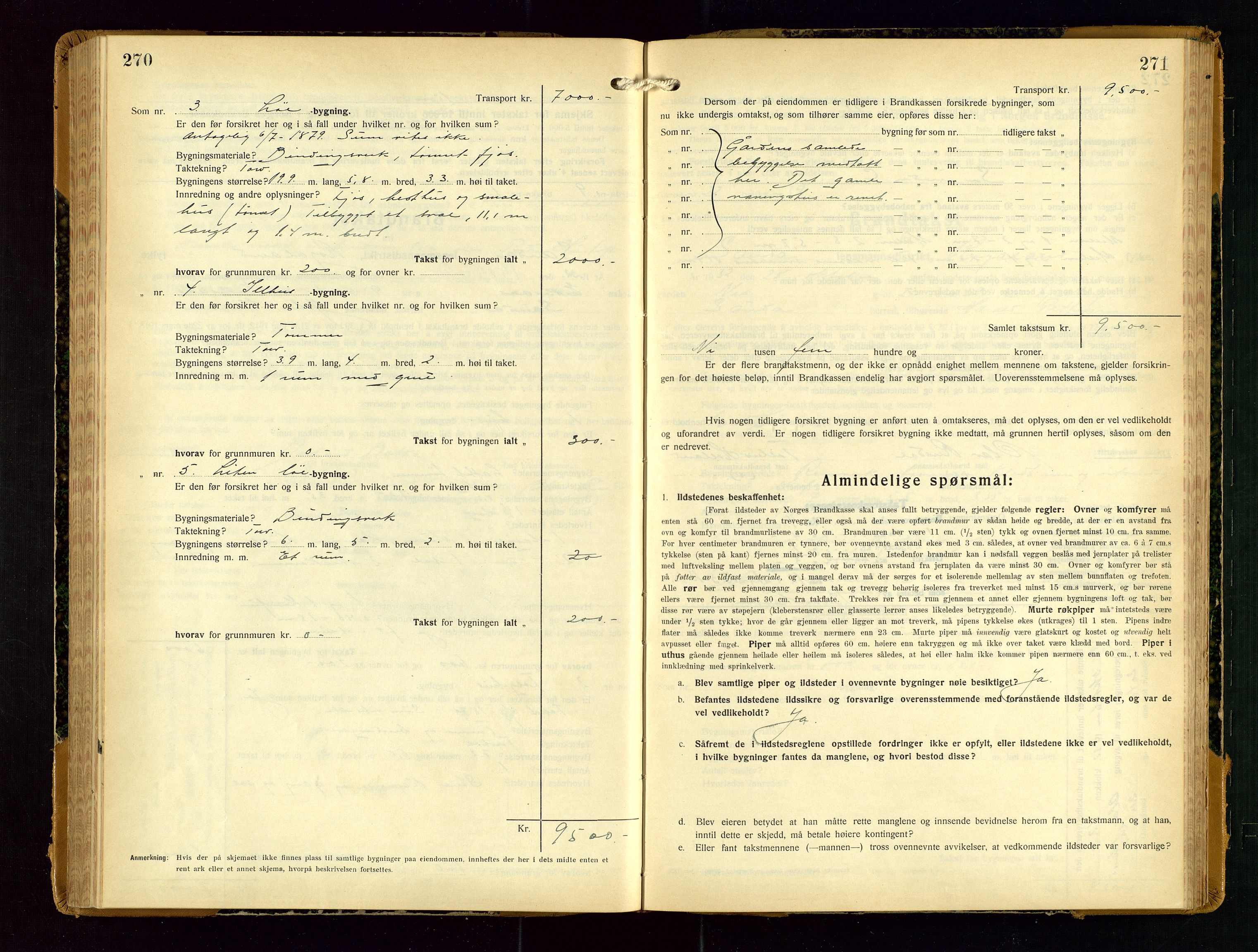 Sauda lensmannskontor, SAST/A-100177/Gob/L0003: Branntakstprotokoll - skjematakst, 1928-1936, p. 270-271