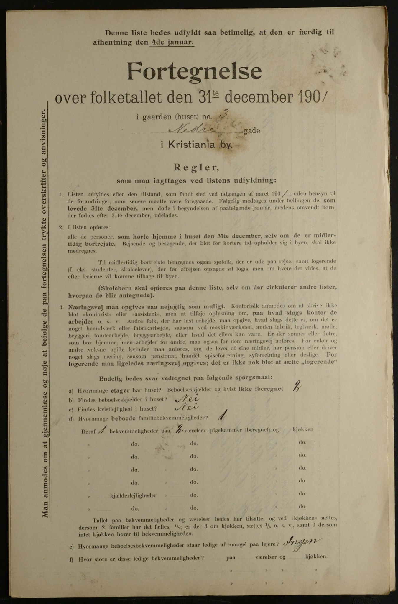 OBA, Municipal Census 1901 for Kristiania, 1901, p. 10600