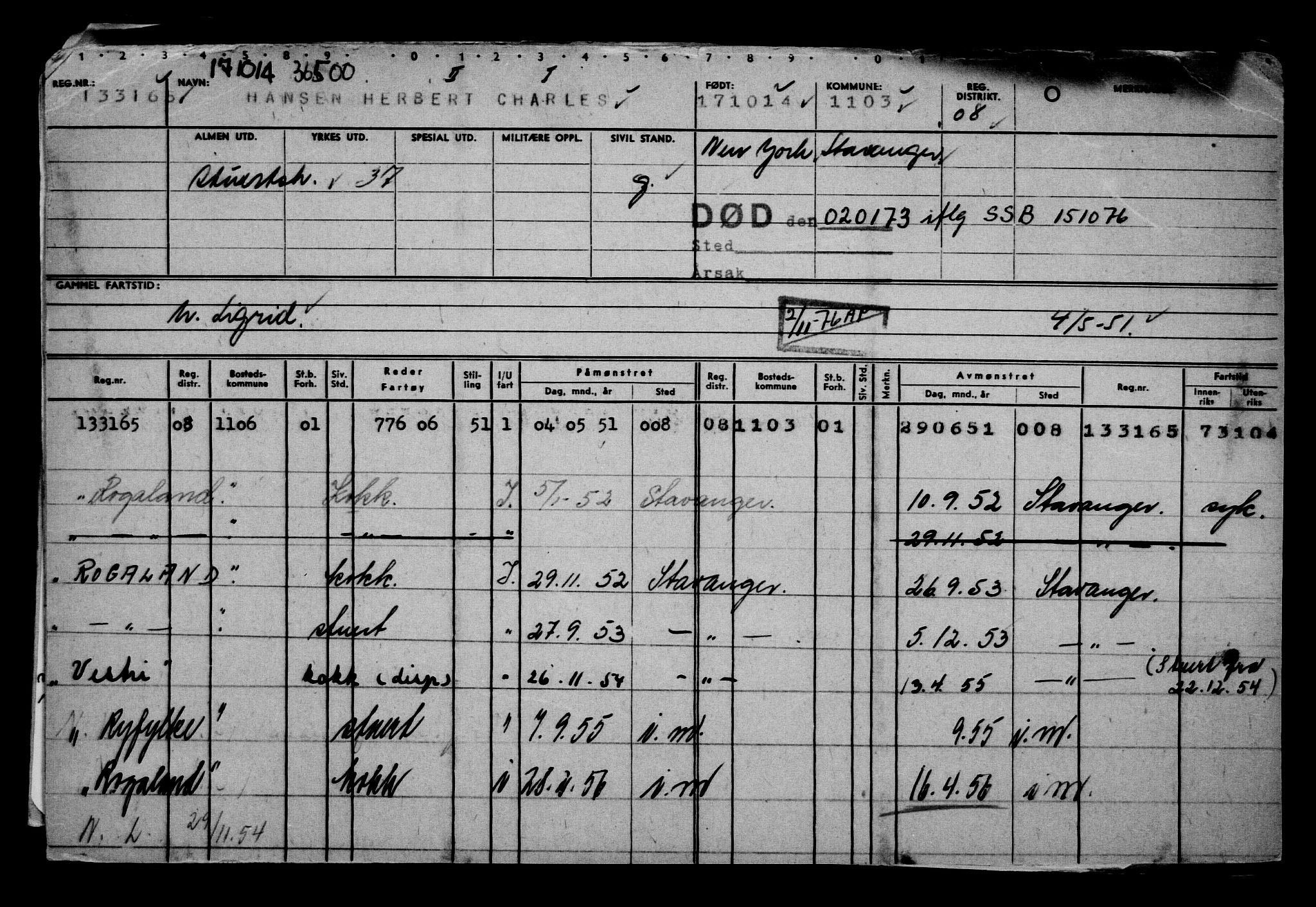 Direktoratet for sjømenn, AV/RA-S-3545/G/Gb/L0124: Hovedkort, 1914, p. 708