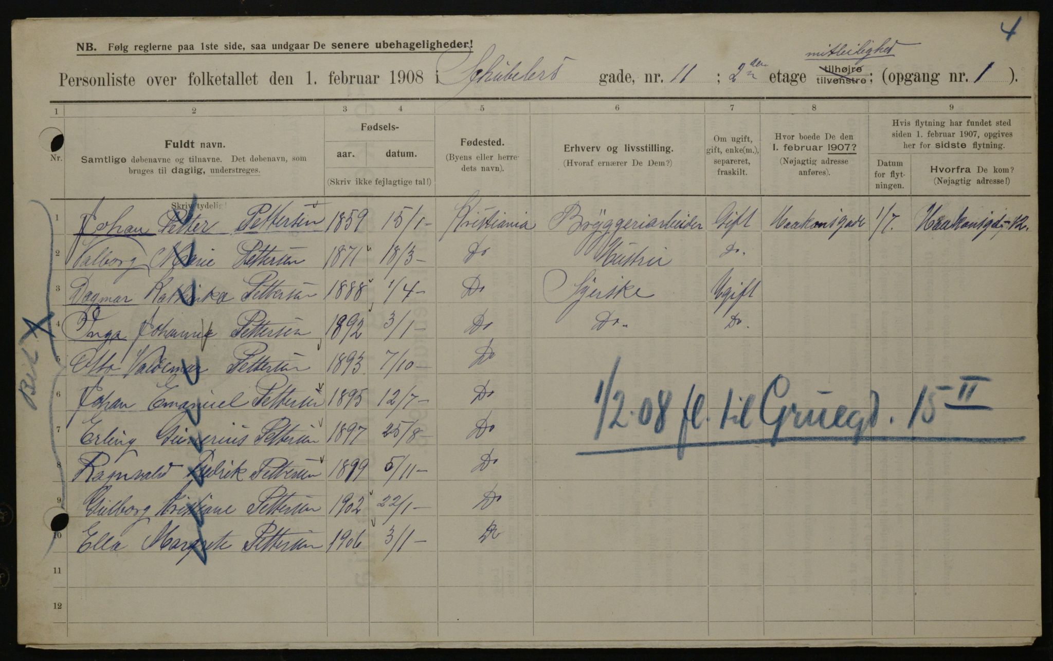 OBA, Municipal Census 1908 for Kristiania, 1908, p. 83642