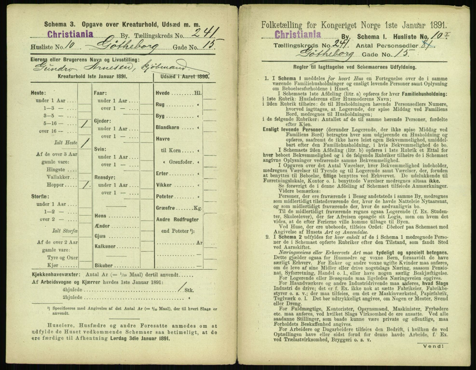 RA, 1891 census for 0301 Kristiania, 1891, p. 146351