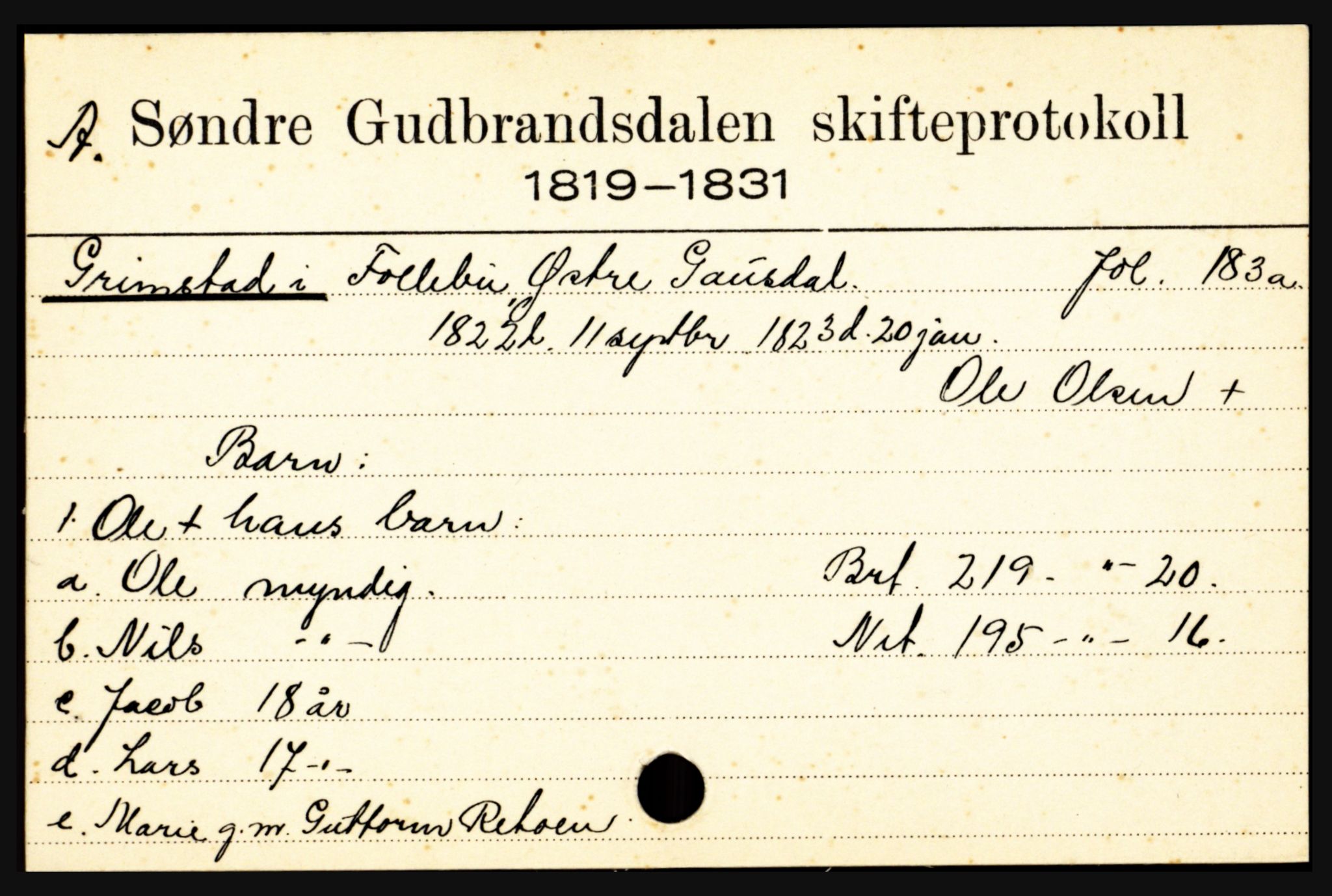 Sør-Gudbrandsdal tingrett, SAH/TING-004/J, 1658-1885, p. 3789