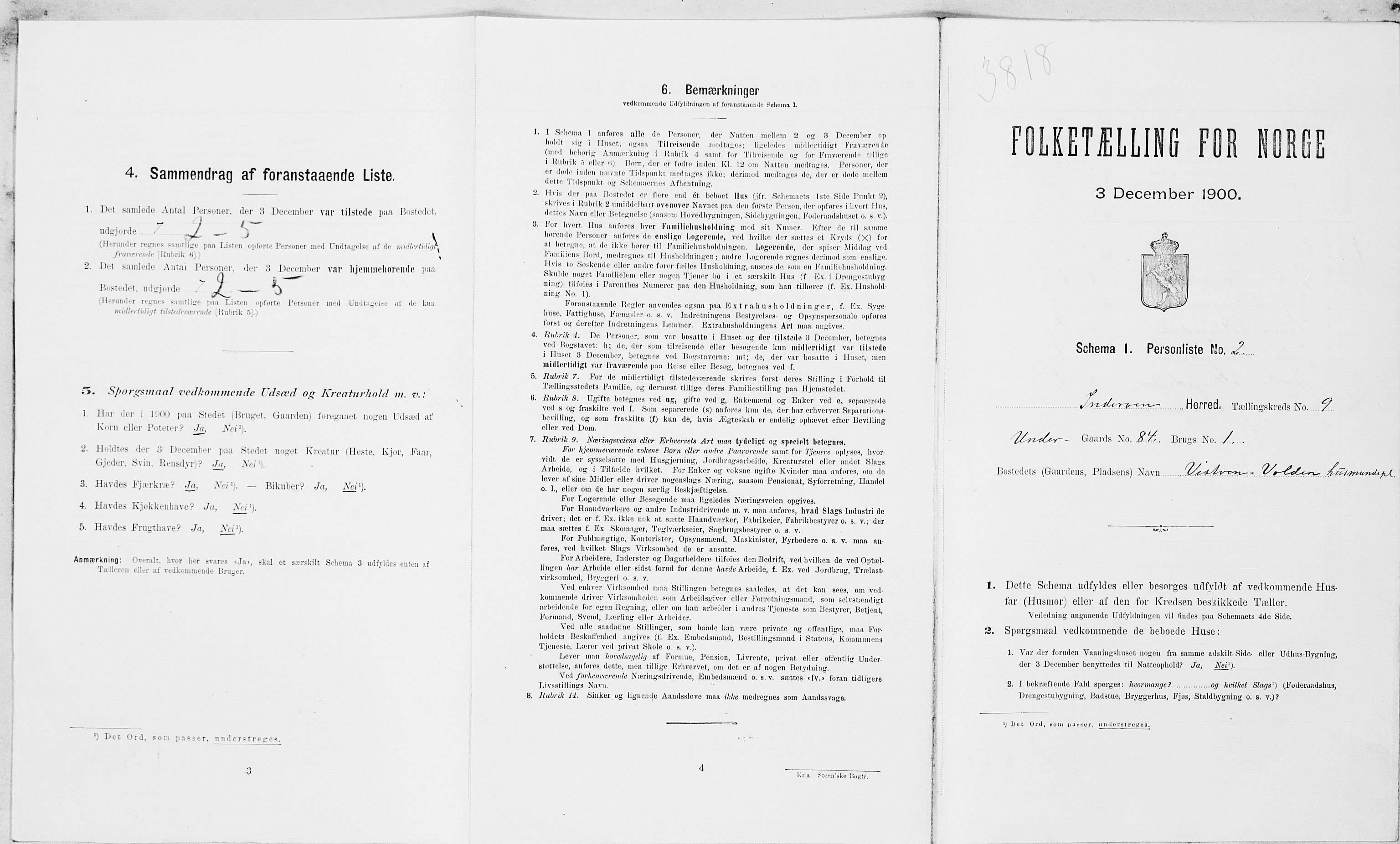 SAT, 1900 census for Inderøy, 1900, p. 1231