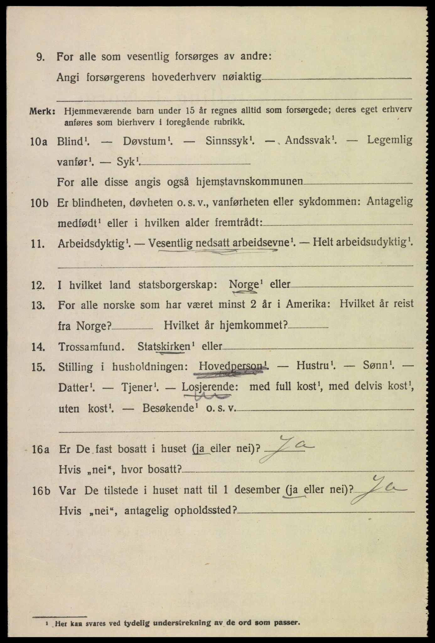 SAK, 1920 census for Tovdal, 1920, p. 568