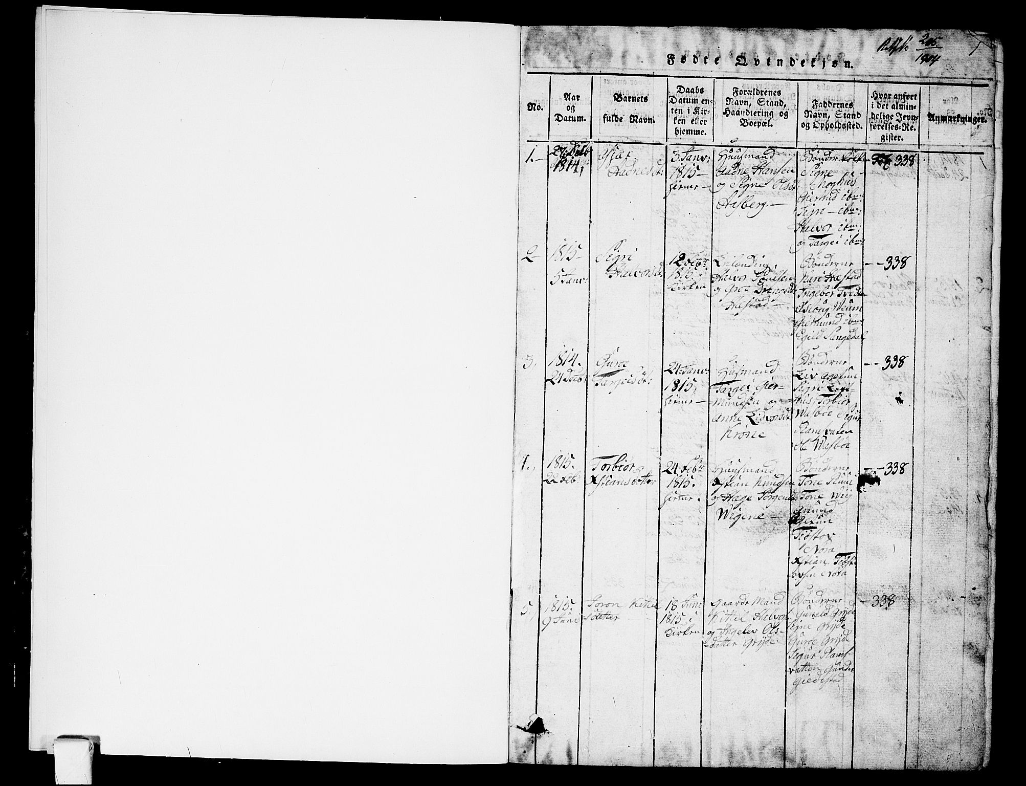 Fyresdal kirkebøker, AV/SAKO-A-263/G/Ga/L0001: Parish register (copy) no. I 1, 1816-1840, p. 1