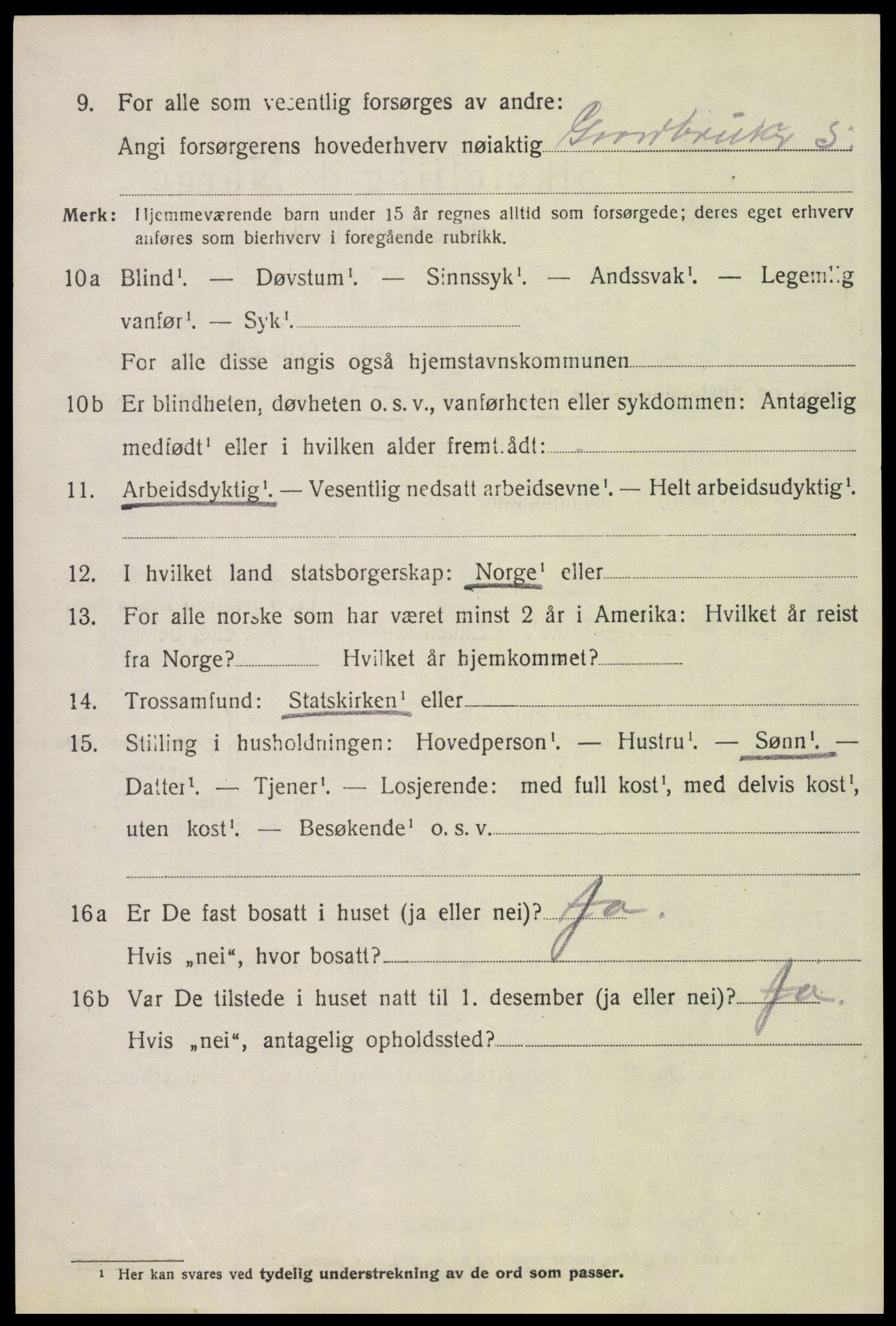 SAH, 1920 census for Tolga, 1920, p. 8416