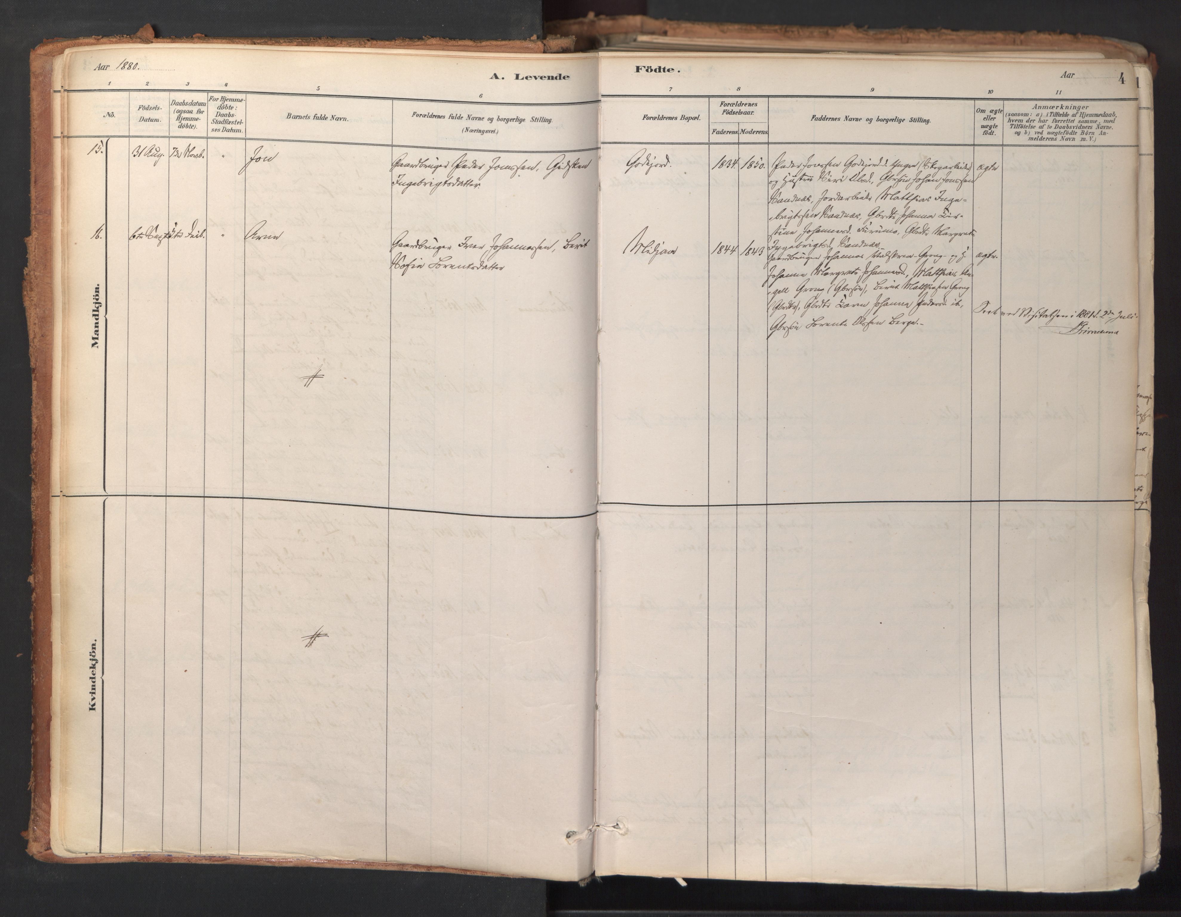 Ministerialprotokoller, klokkerbøker og fødselsregistre - Nord-Trøndelag, SAT/A-1458/758/L0519: Parish register (official) no. 758A04, 1880-1926, p. 4