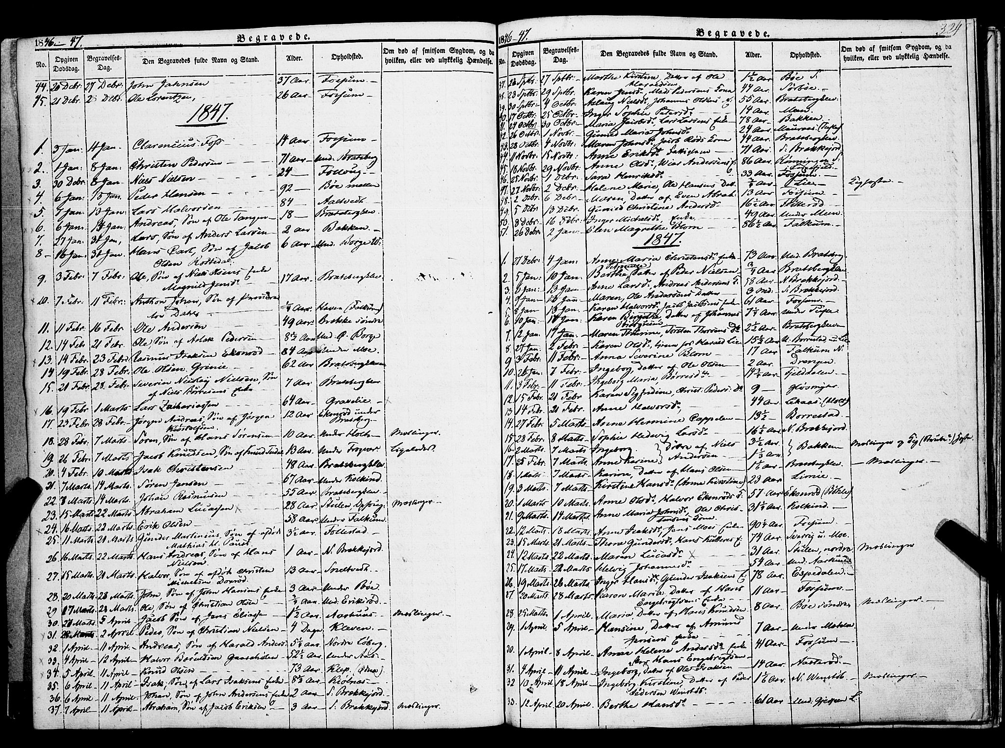 Gjerpen kirkebøker, SAKO/A-265/F/Fa/L0007b: Parish register (official) no. I 7B, 1834-1857, p. 324