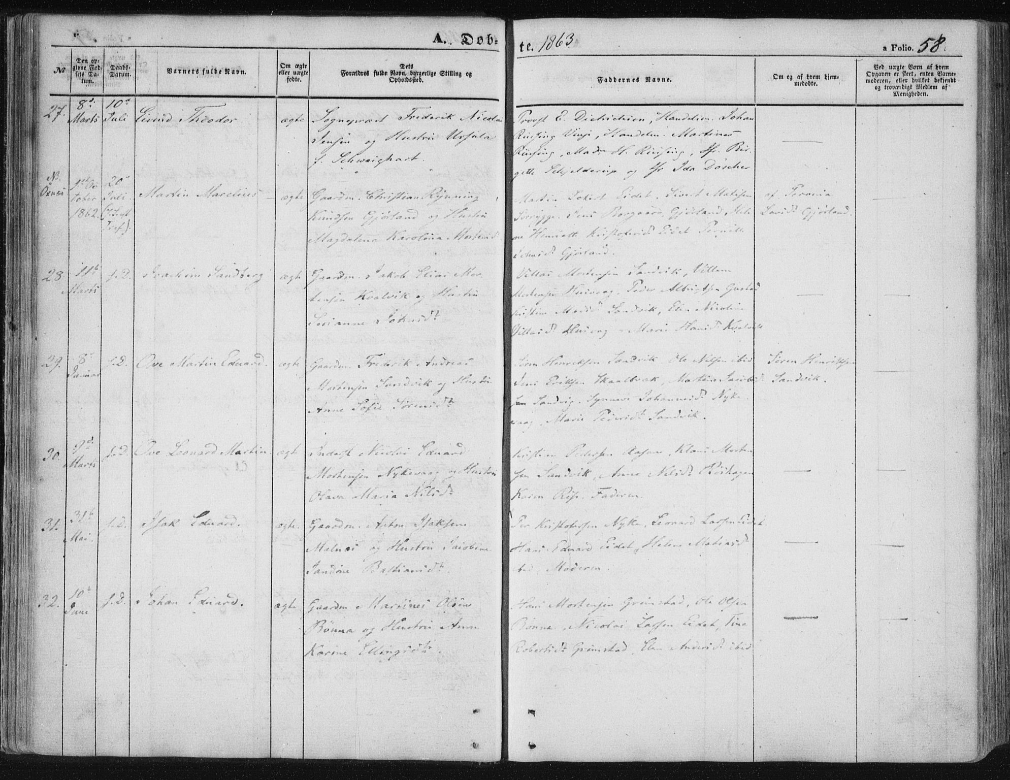 Ministerialprotokoller, klokkerbøker og fødselsregistre - Nordland, AV/SAT-A-1459/891/L1300: Parish register (official) no. 891A05, 1856-1870, p. 58