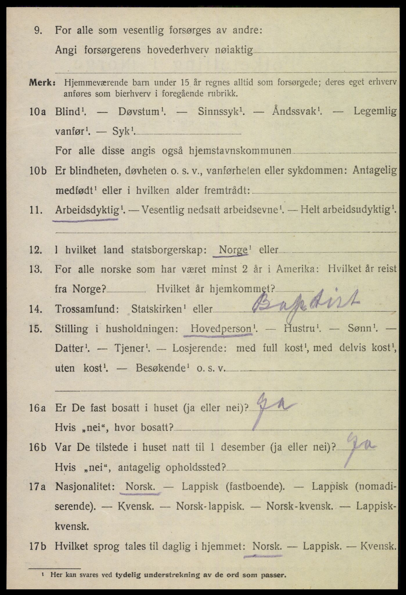 SAT, 1920 census for Verdal, 1920, p. 2374