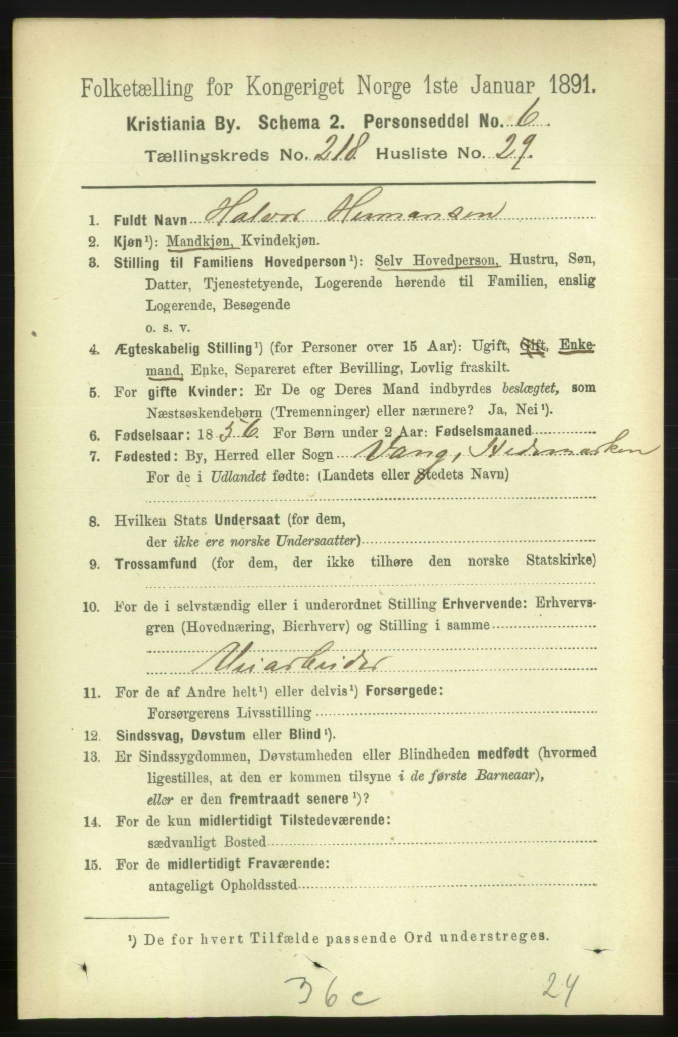 RA, 1891 census for 0301 Kristiania, 1891, p. 129732