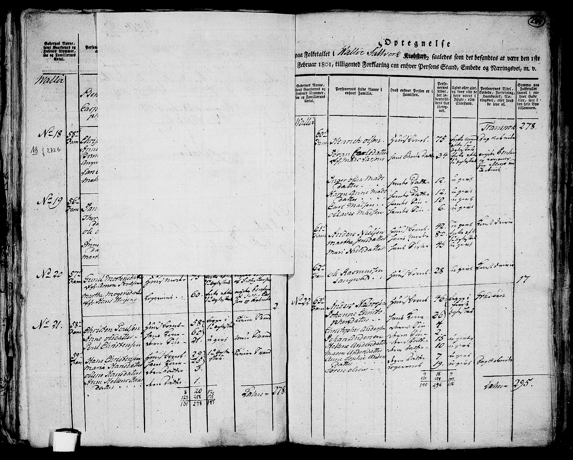 RA, 1801 census for 0721P Sem, 1801, p. 283b-284a