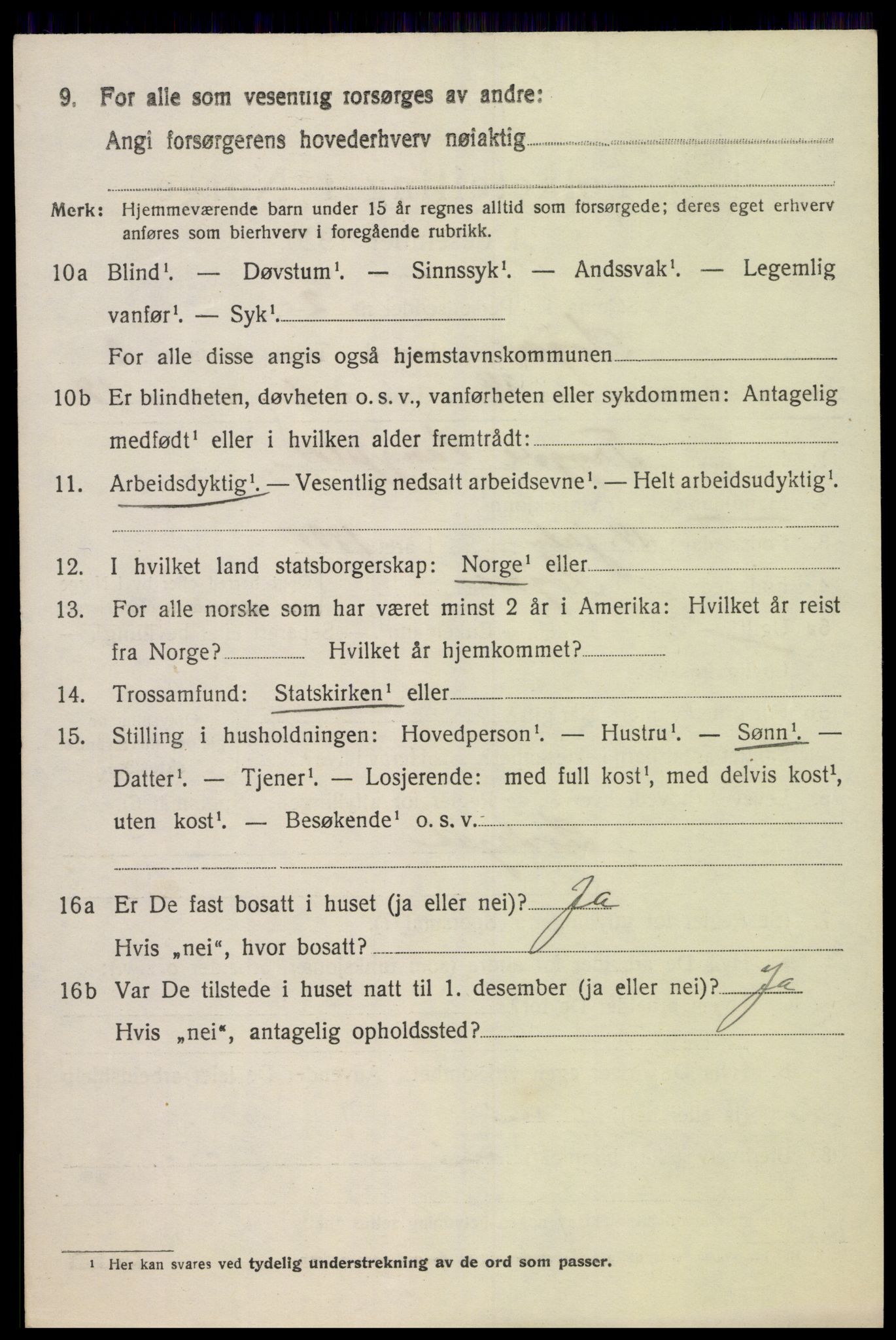 SAK, 1920 census for Søgne, 1920, p. 1996