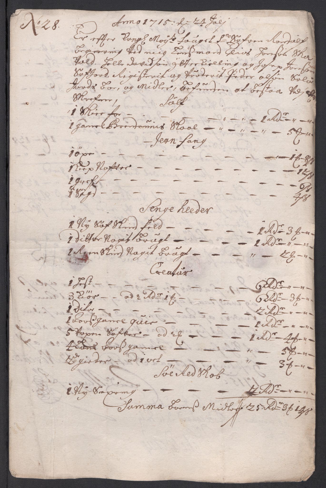 Rentekammeret inntil 1814, Reviderte regnskaper, Fogderegnskap, AV/RA-EA-4092/R66/L4585: Fogderegnskap Salten, 1715, p. 287