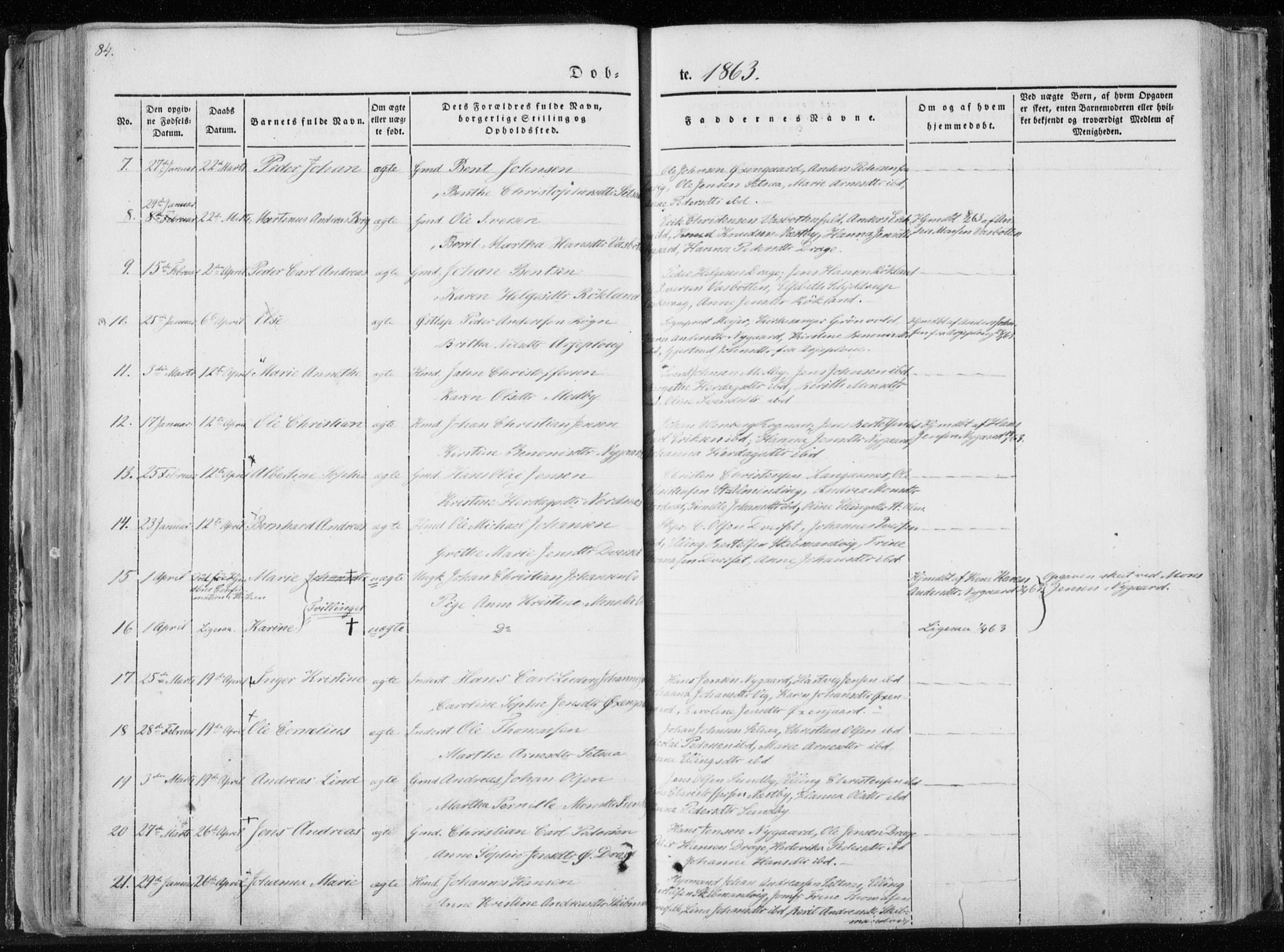 Ministerialprotokoller, klokkerbøker og fødselsregistre - Nordland, SAT/A-1459/847/L0666: Parish register (official) no. 847A06, 1842-1871, p. 84