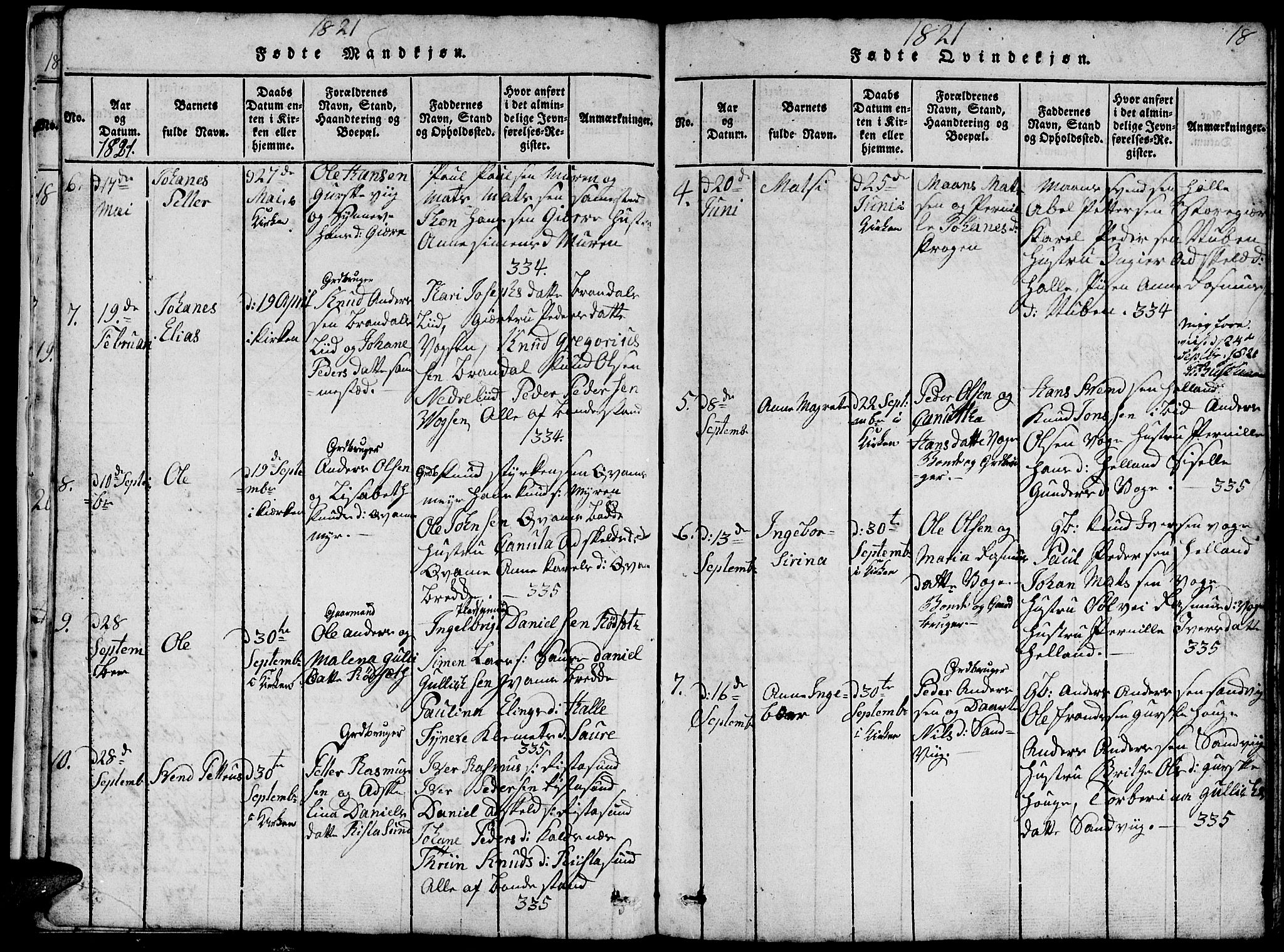Ministerialprotokoller, klokkerbøker og fødselsregistre - Møre og Romsdal, AV/SAT-A-1454/503/L0046: Parish register (copy) no. 503C01, 1816-1842, p. 18