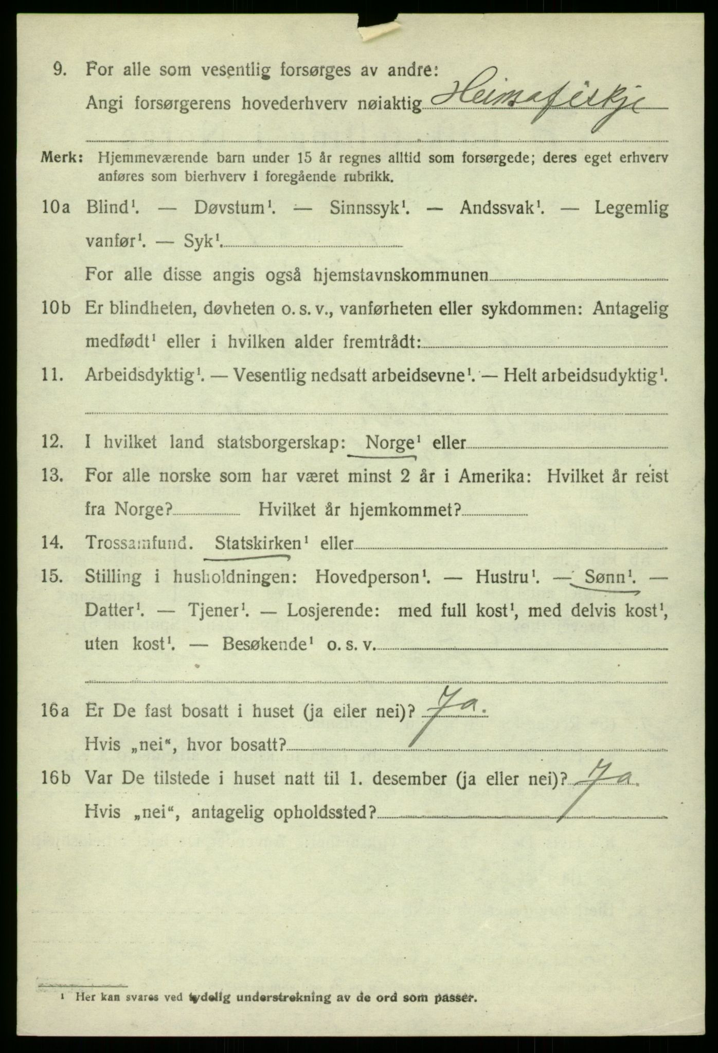 SAB, 1920 census for Fjell, 1920, p. 2247