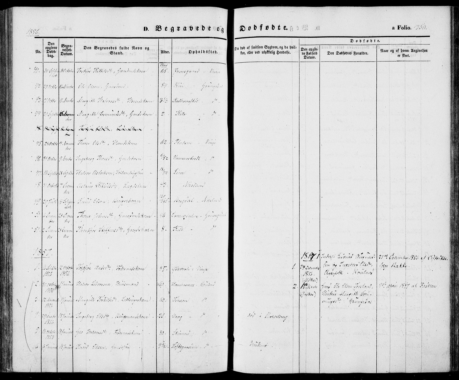 Vinje kirkebøker, SAKO/A-312/F/Fa/L0004: Parish register (official) no. I 4, 1843-1869, p. 350